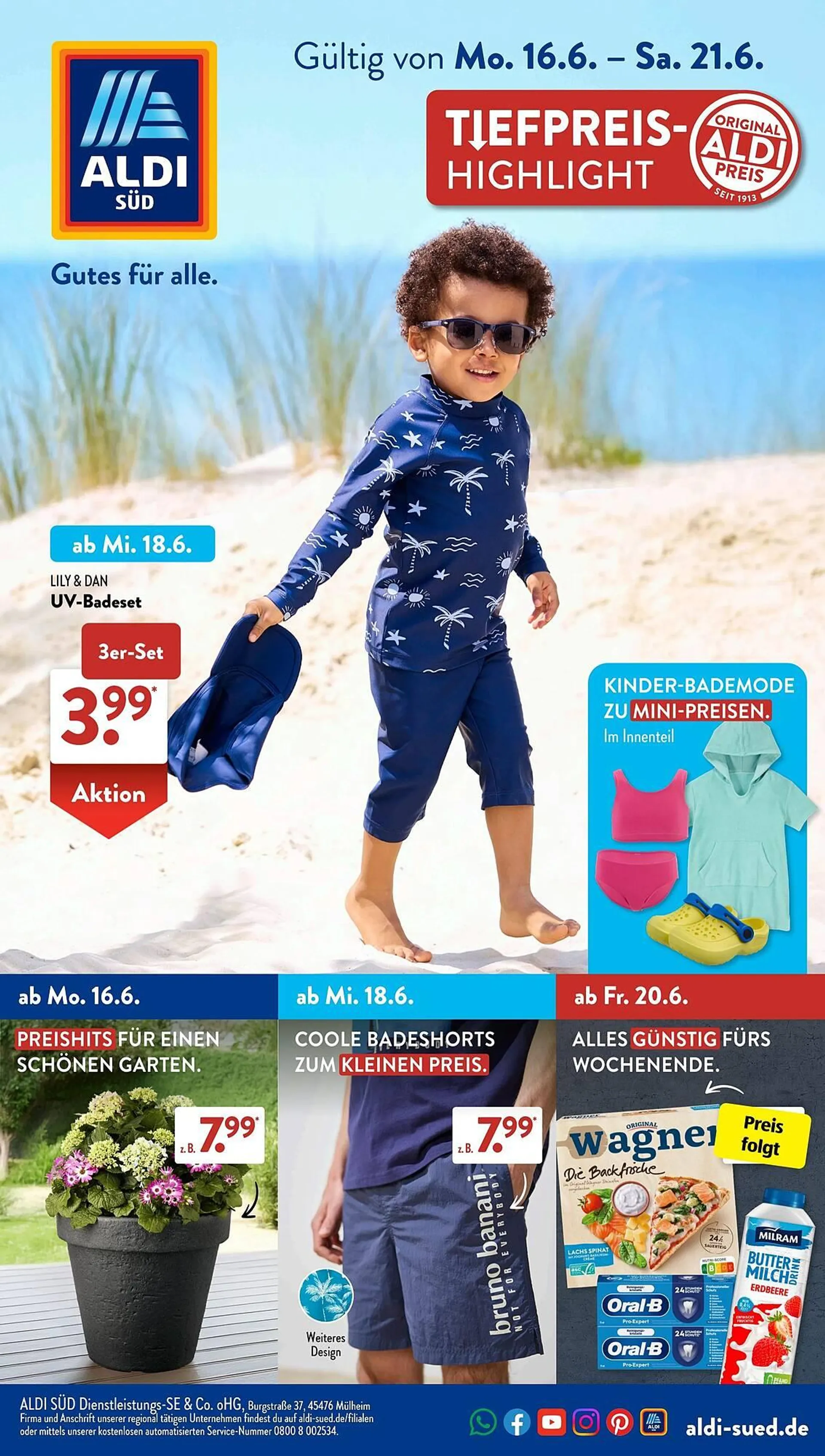 Aldi Süd Prospekt von 16. Juni bis 22. Juni 2025 - Prospekt seite 1