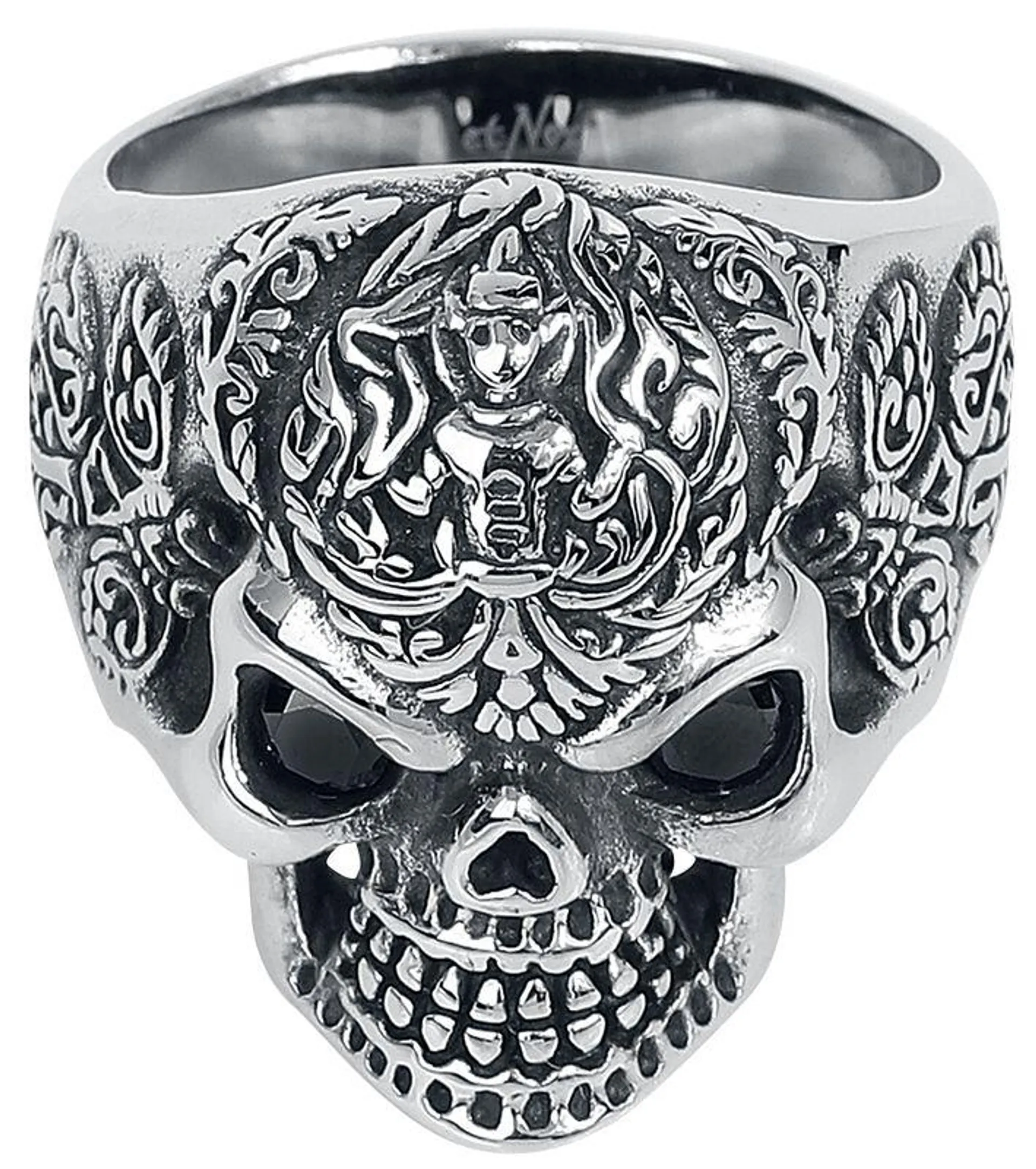 "Skull" Ring silberfarben von etNox hard and heavy