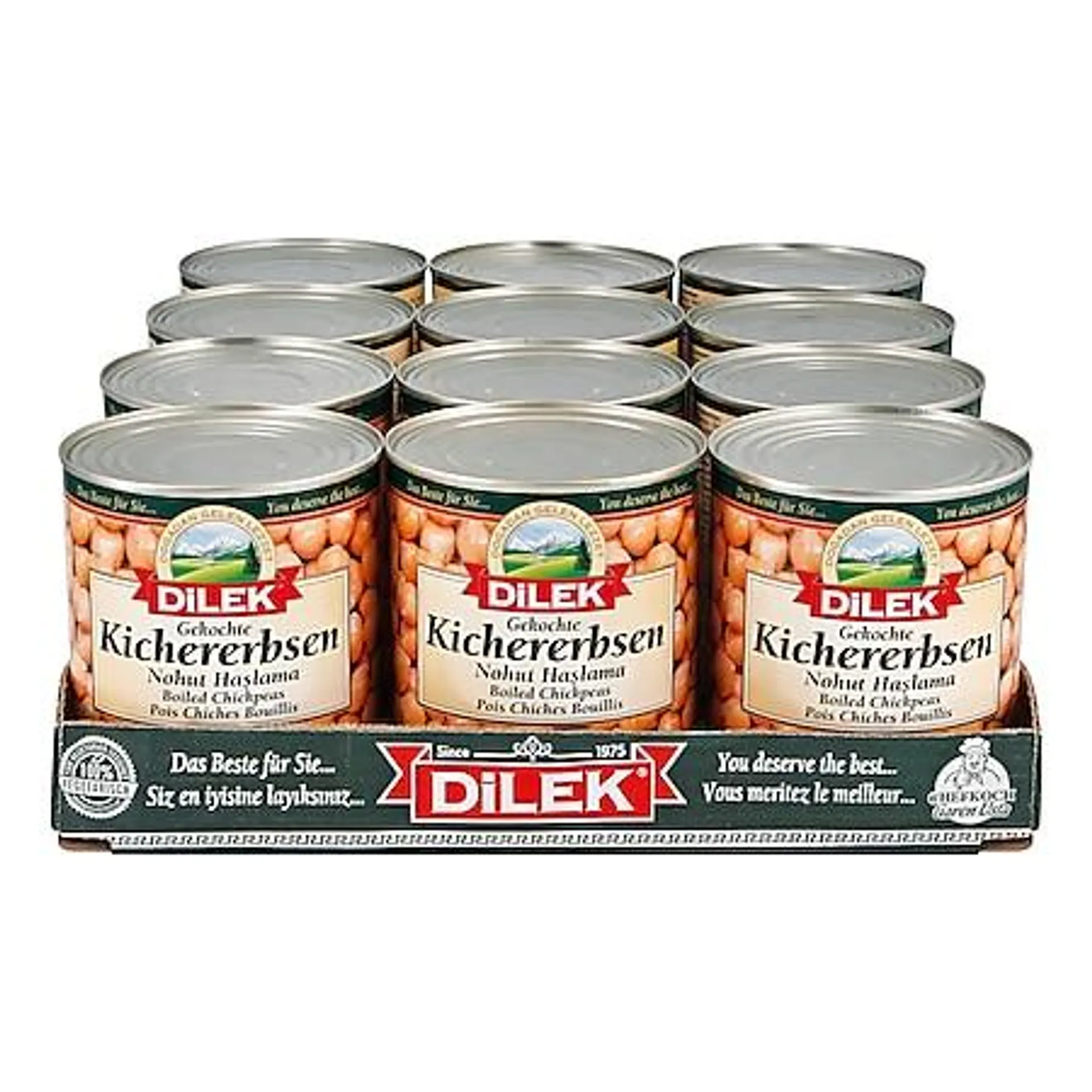 Dilek Kichererbsen 480 g Abtropfgewicht, 12er Pack