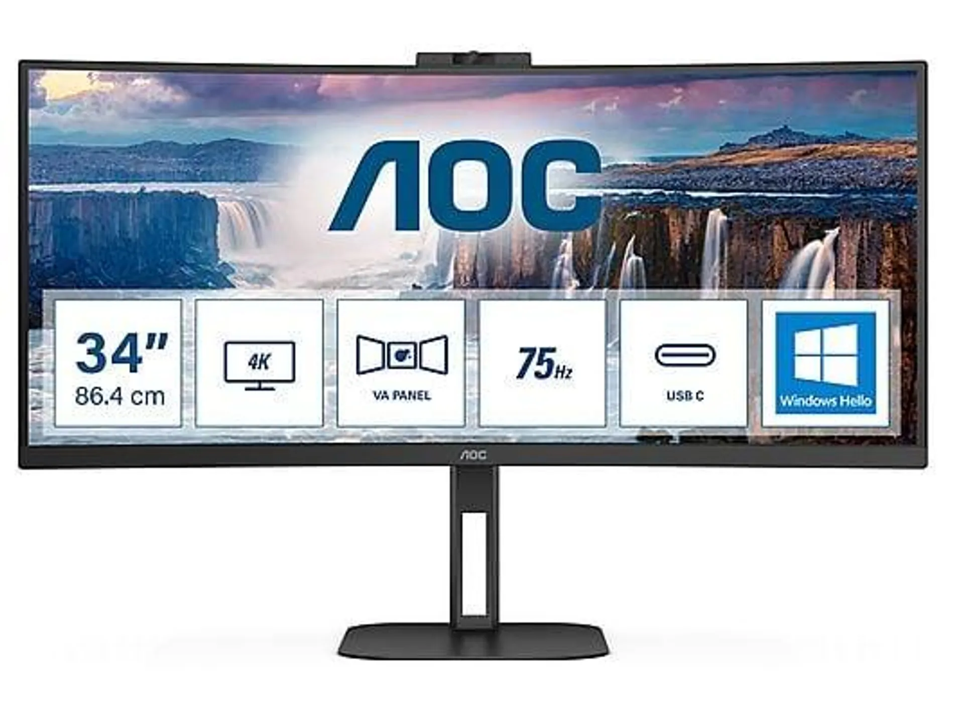 AOC CU34V5CW/BK 34 Zoll QHD Monitor (1 ms Reaktionszeit , 100.0000 Hertz , 100 Hz nativ)