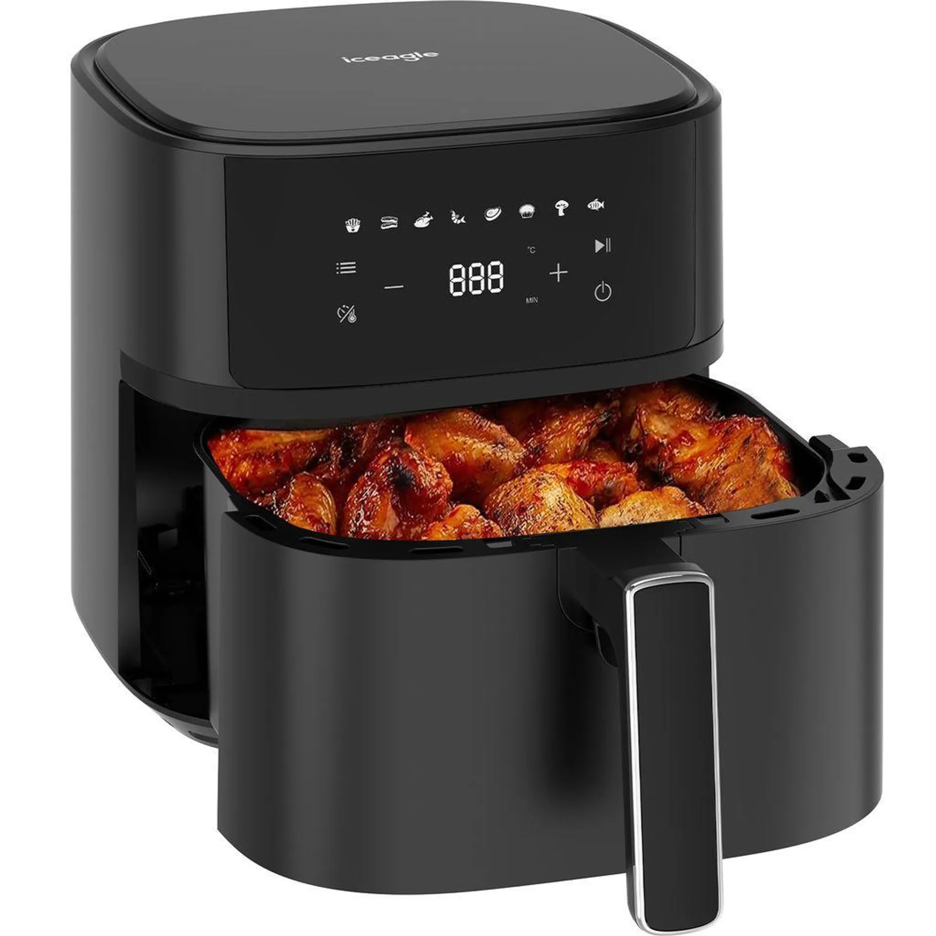 Heißluftfritteuse AF625A heißluftfritteuse 6,5L, Kompaktfriteuse ohne Öl, airfryer xl mit digitales Display, 8 Kochprogramme 80 - 200 °C