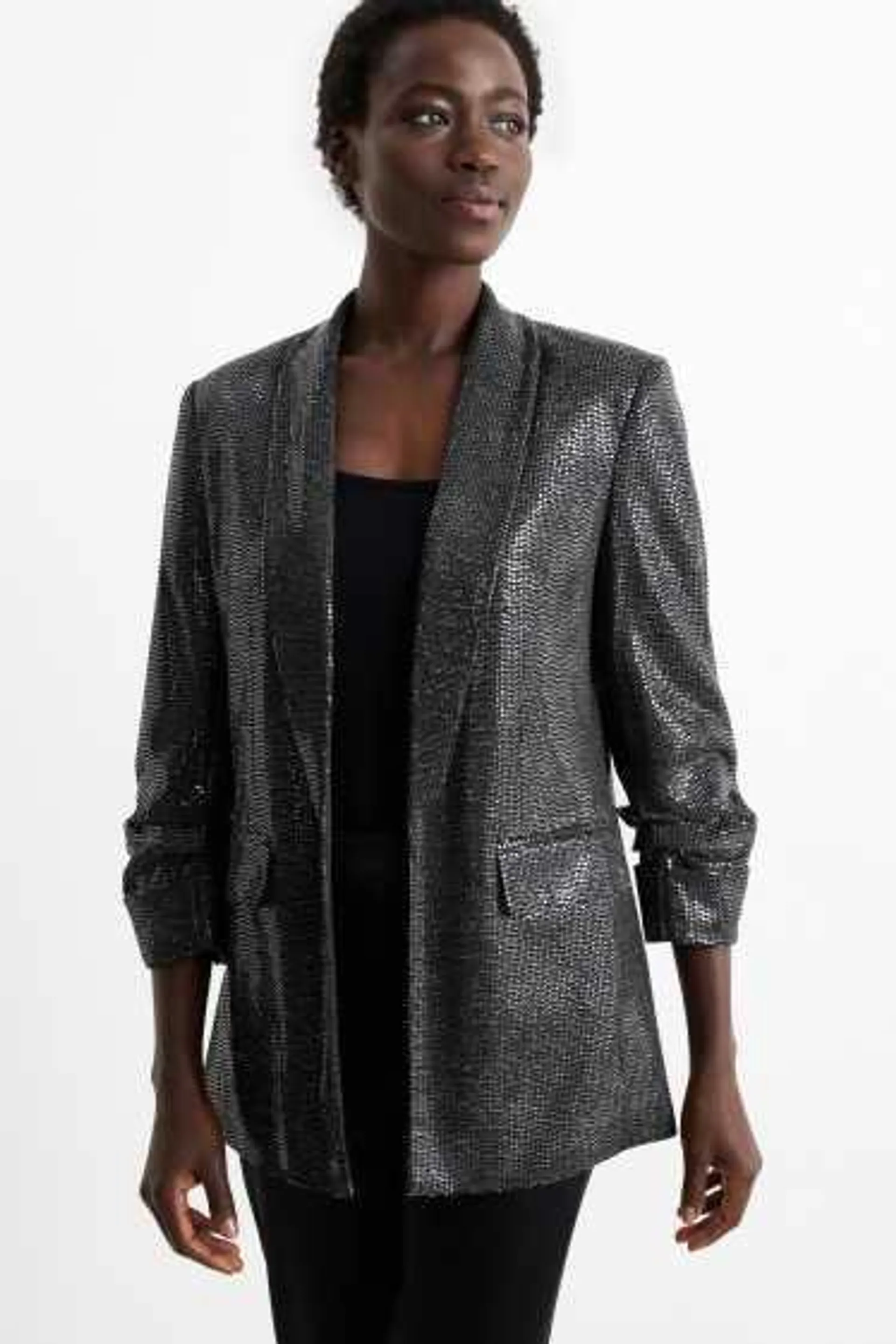 Long sequin blazer - relaxed fit