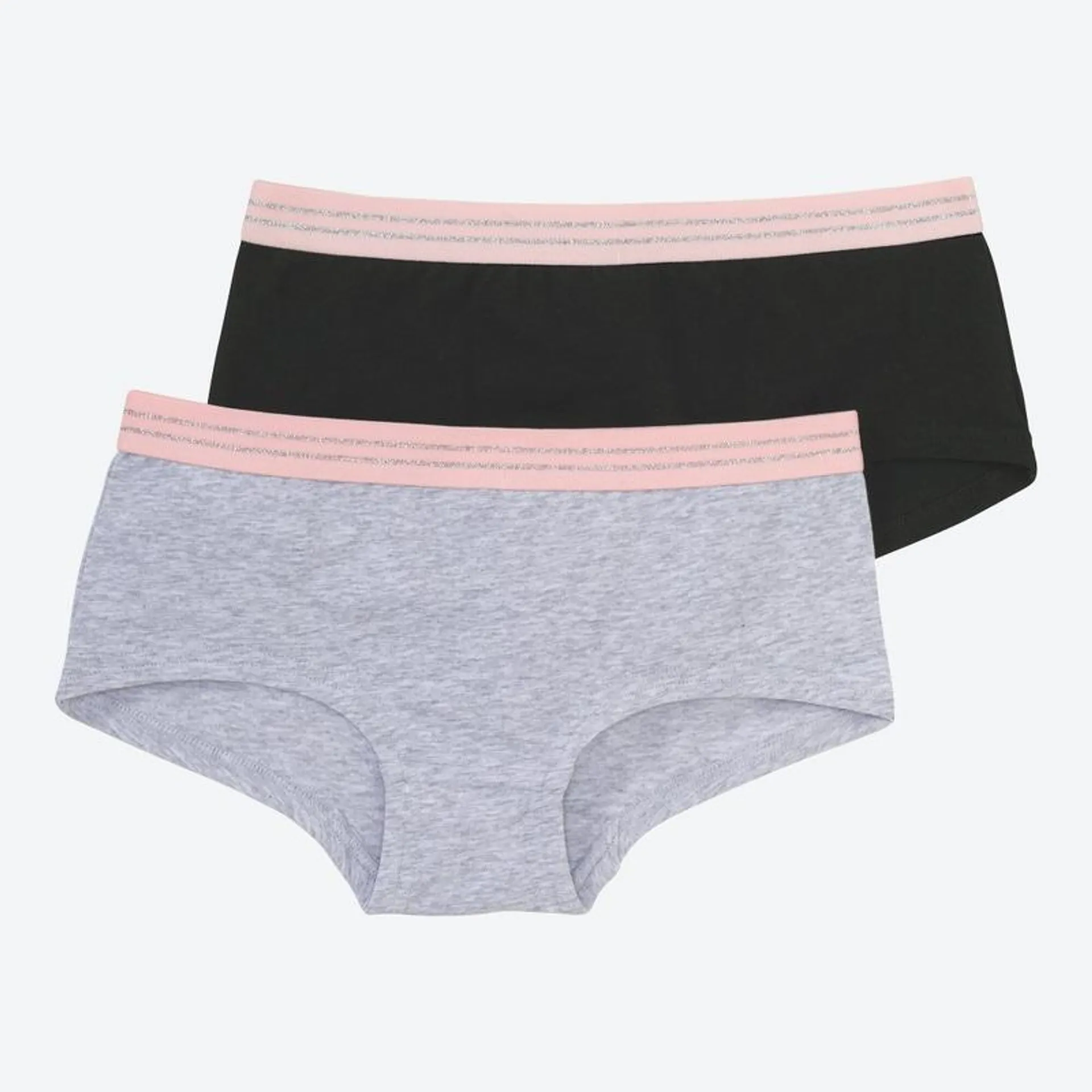 Teener-Mädchen-Panty mit Kontrastbund, 2er-Pack