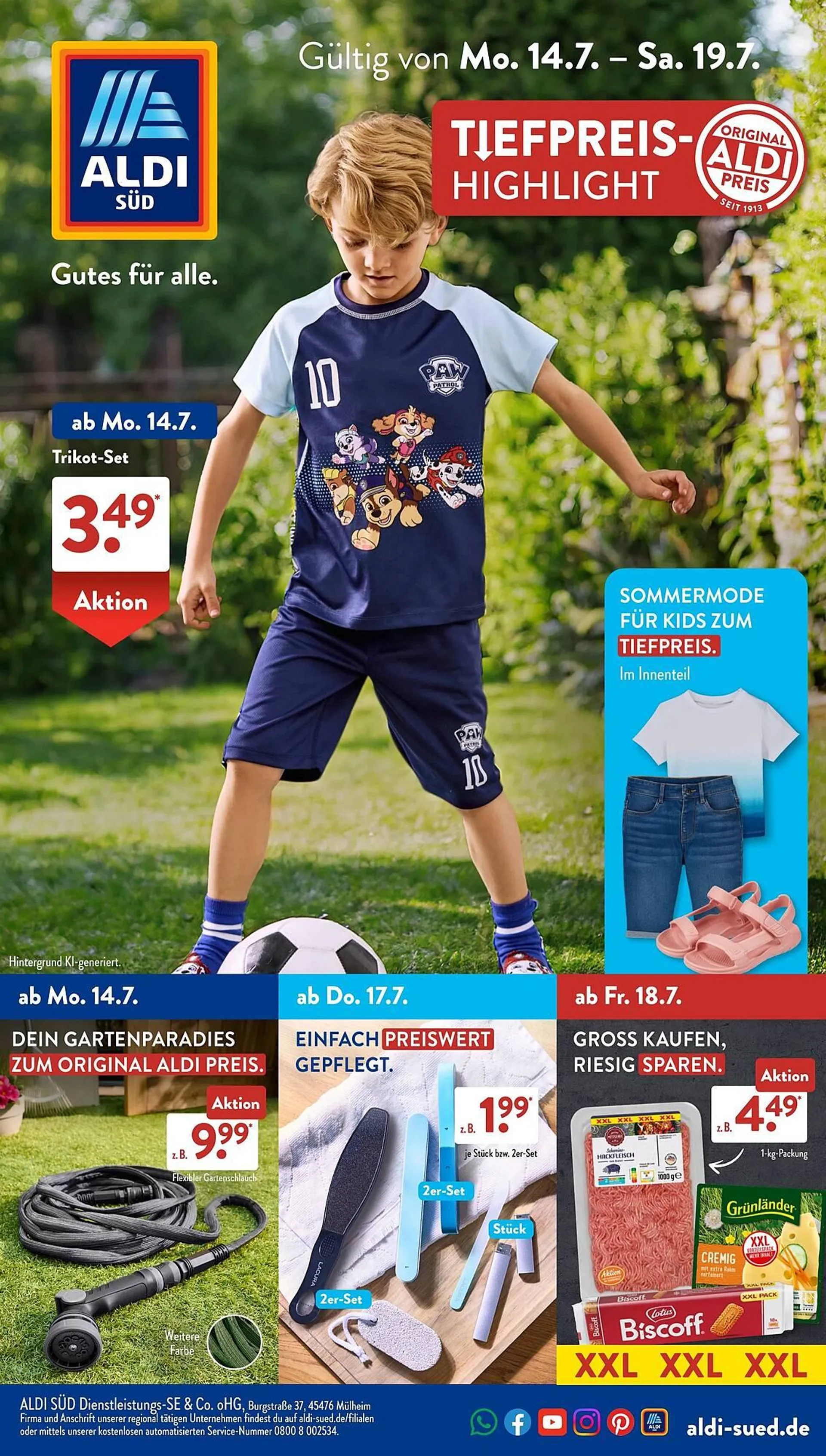 Aldi Süd Prospekt von 14. Juli bis 20. Juli 2025 - Prospekt seite 1