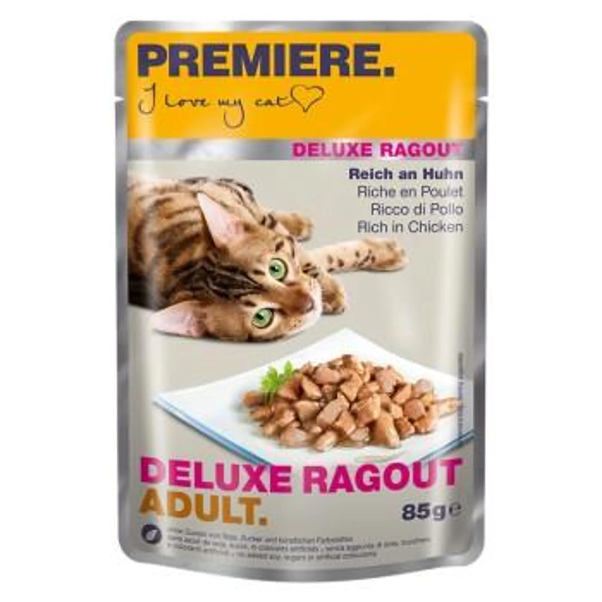 PREMIERE Deluxe Ragout Adult Reich an Huhn 22x85 g