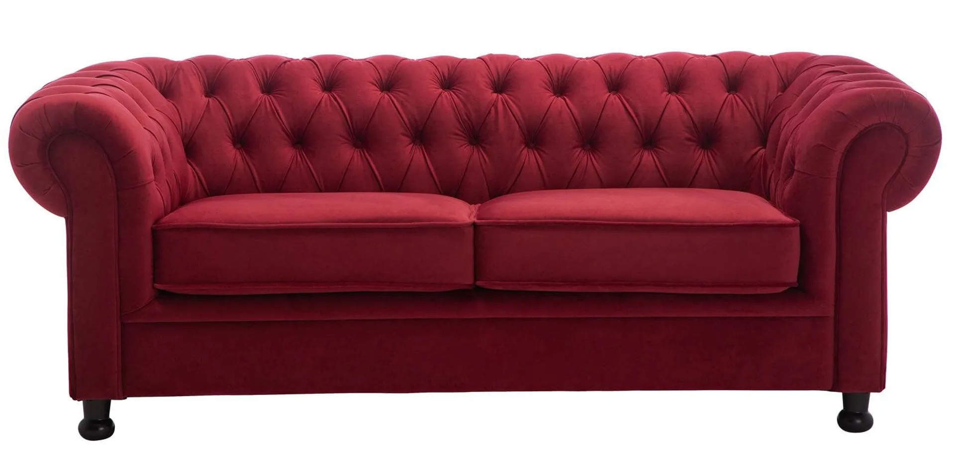 Sofa 3-Sitzer LONDON Stoffbezug rot