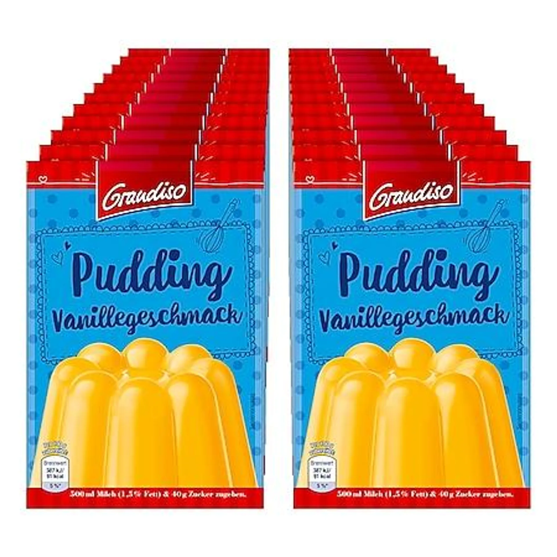 Grandiso Vanillepudding für 5 x 500 ml Milch, 22er Pack