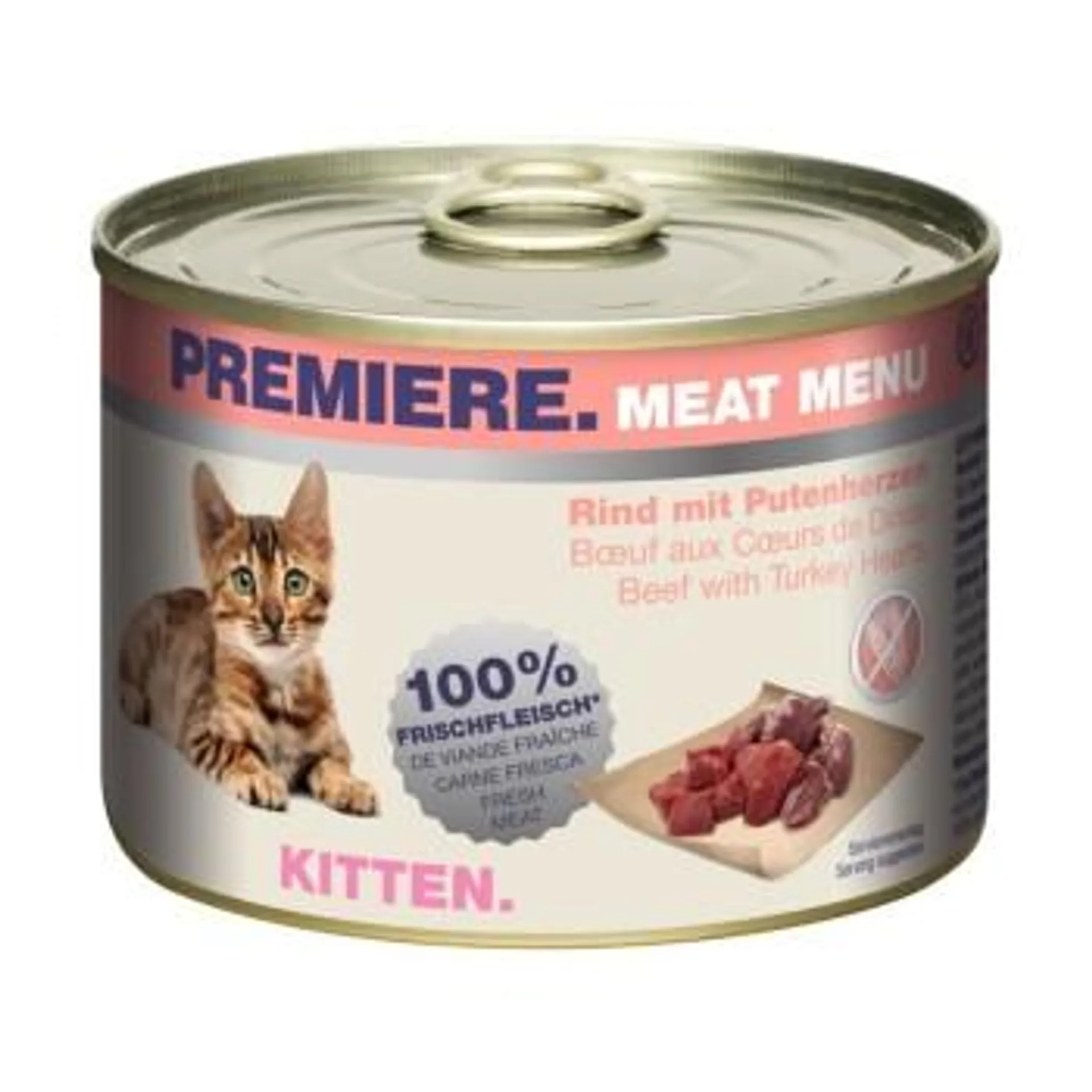 PREMIERE Meat Menu Kitten Rind & Putenherzen 6x200 g