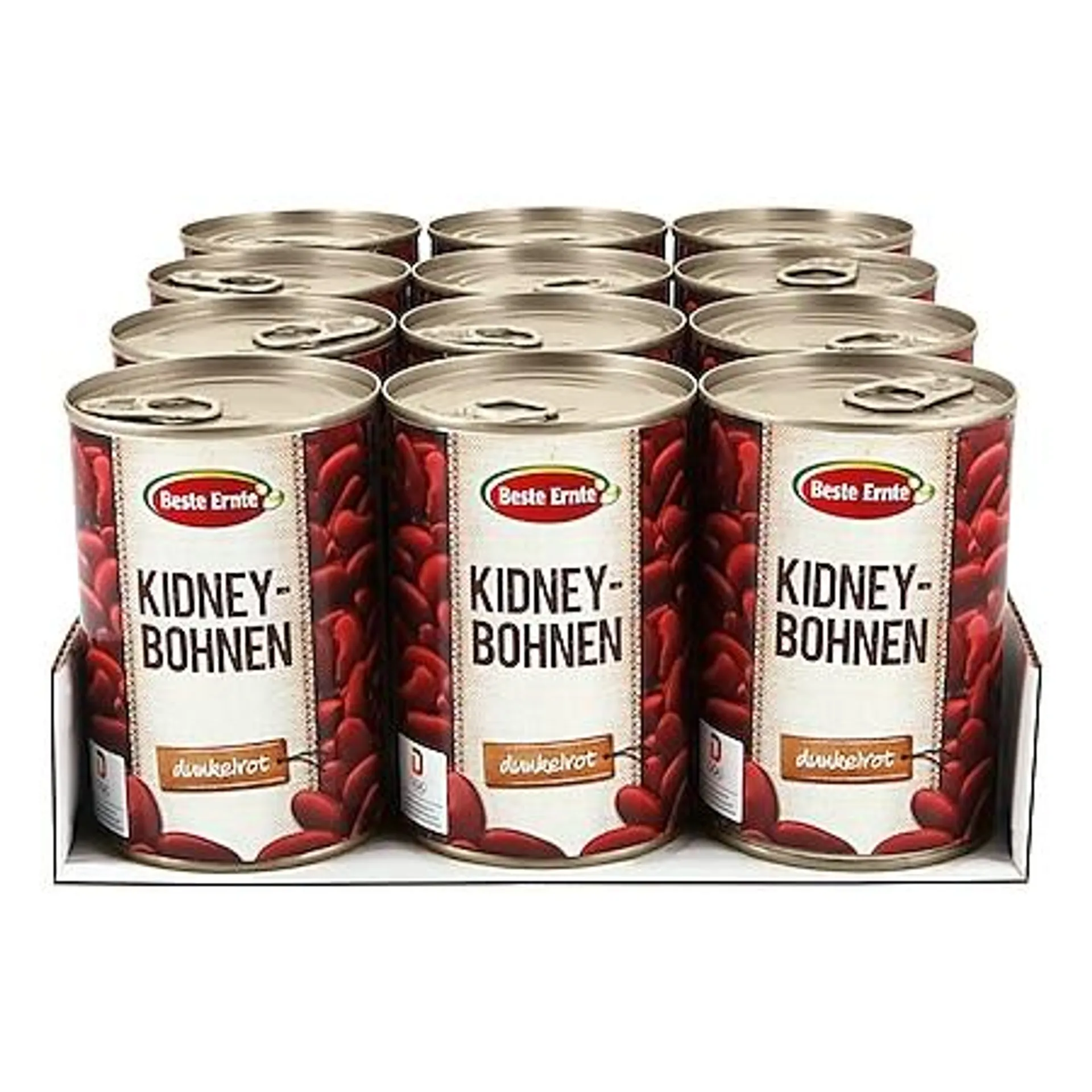 Beste Ernte Kidneybohnen 255 g Abtropfgewicht, 12er Pack