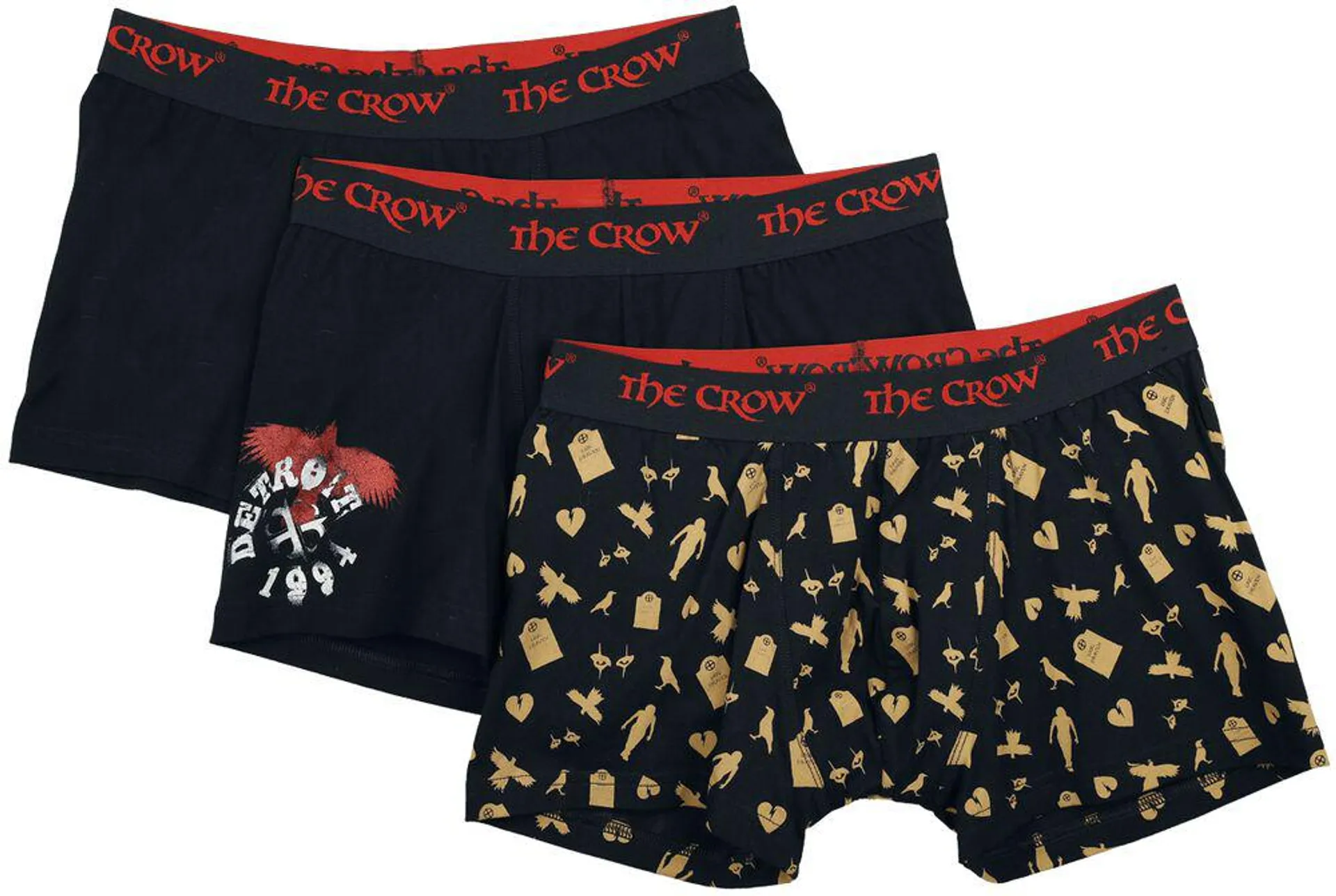 "Gothicana X The Crow 3-Pack Boxershorts"