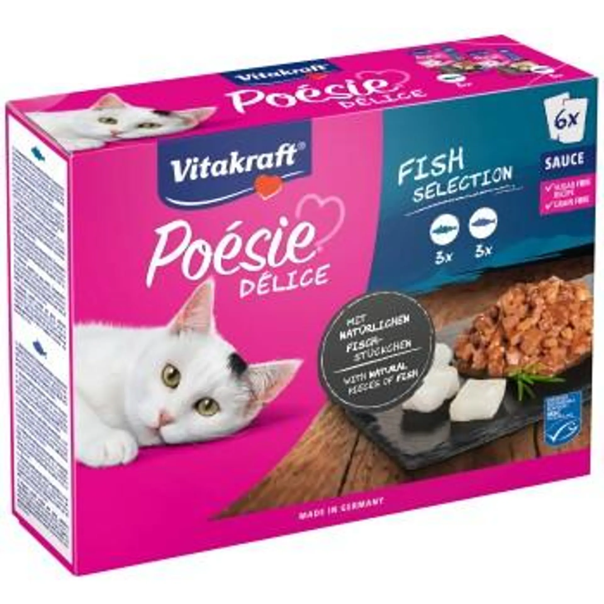 Vitakraft Poésie Delice Adult 6x85g Fisch, in Sauce