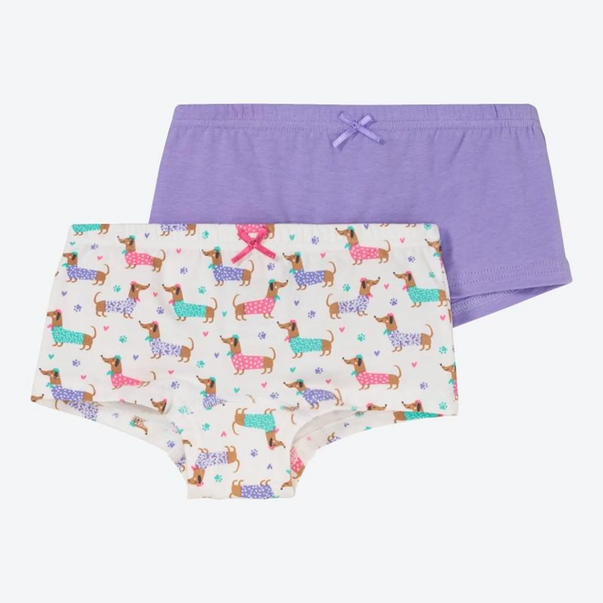 Kinder-Mädchen-Panty mit Hunde-Muster, 2er-Pack