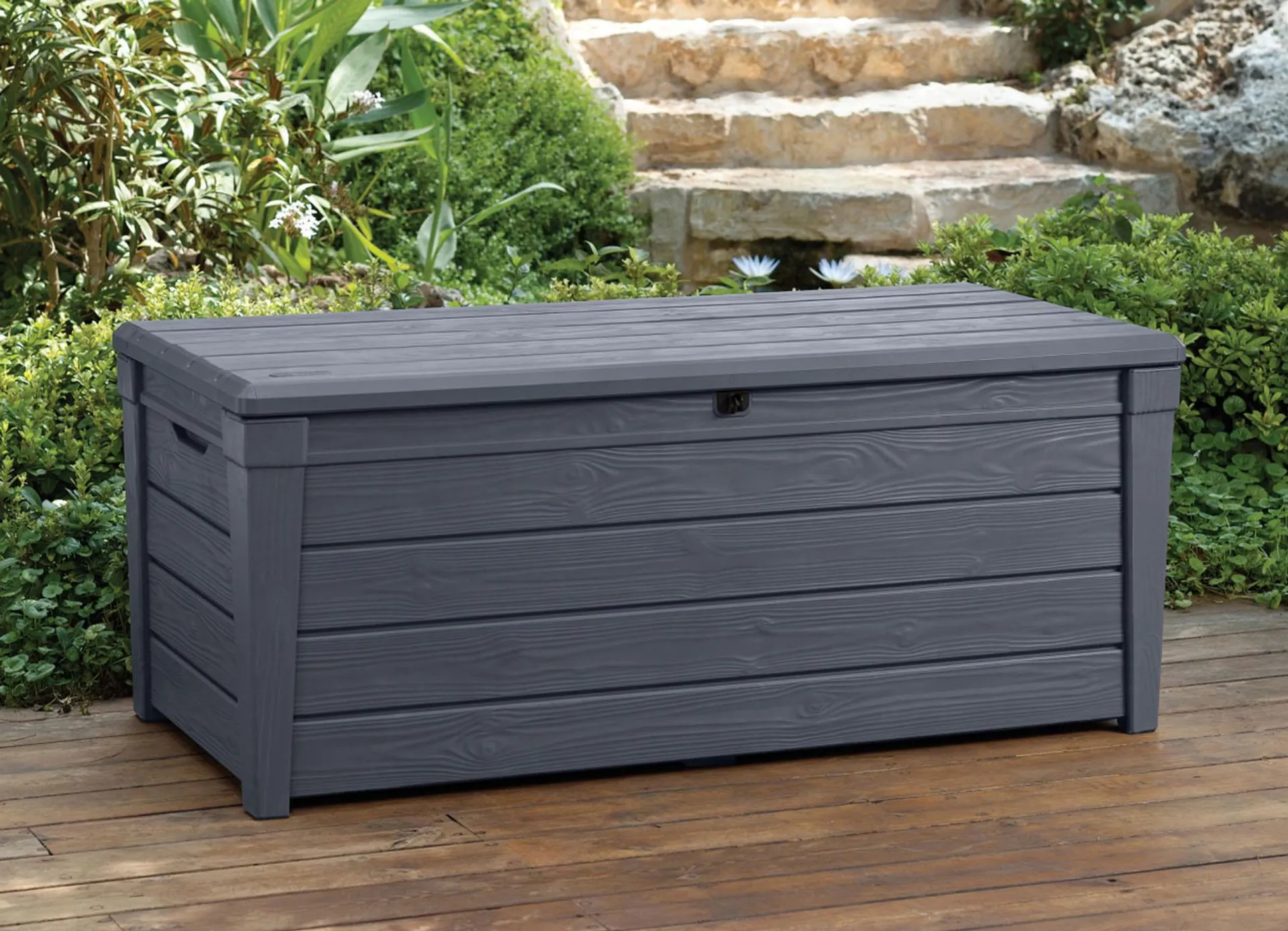 XXL-Gartentruhe Brightwood 454L Anthrazit