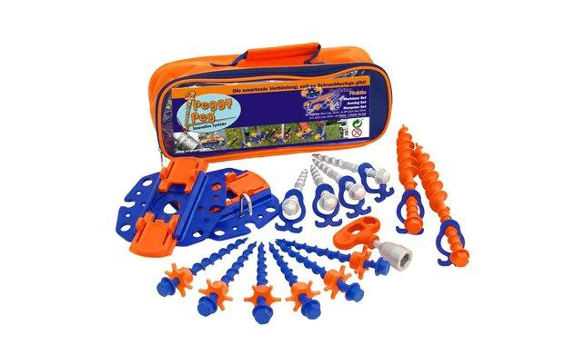 Peggy Peg Fix&Go Peg&Stop Markisen Set mit Schraubheringe und Ankerplatten 30-tlg.