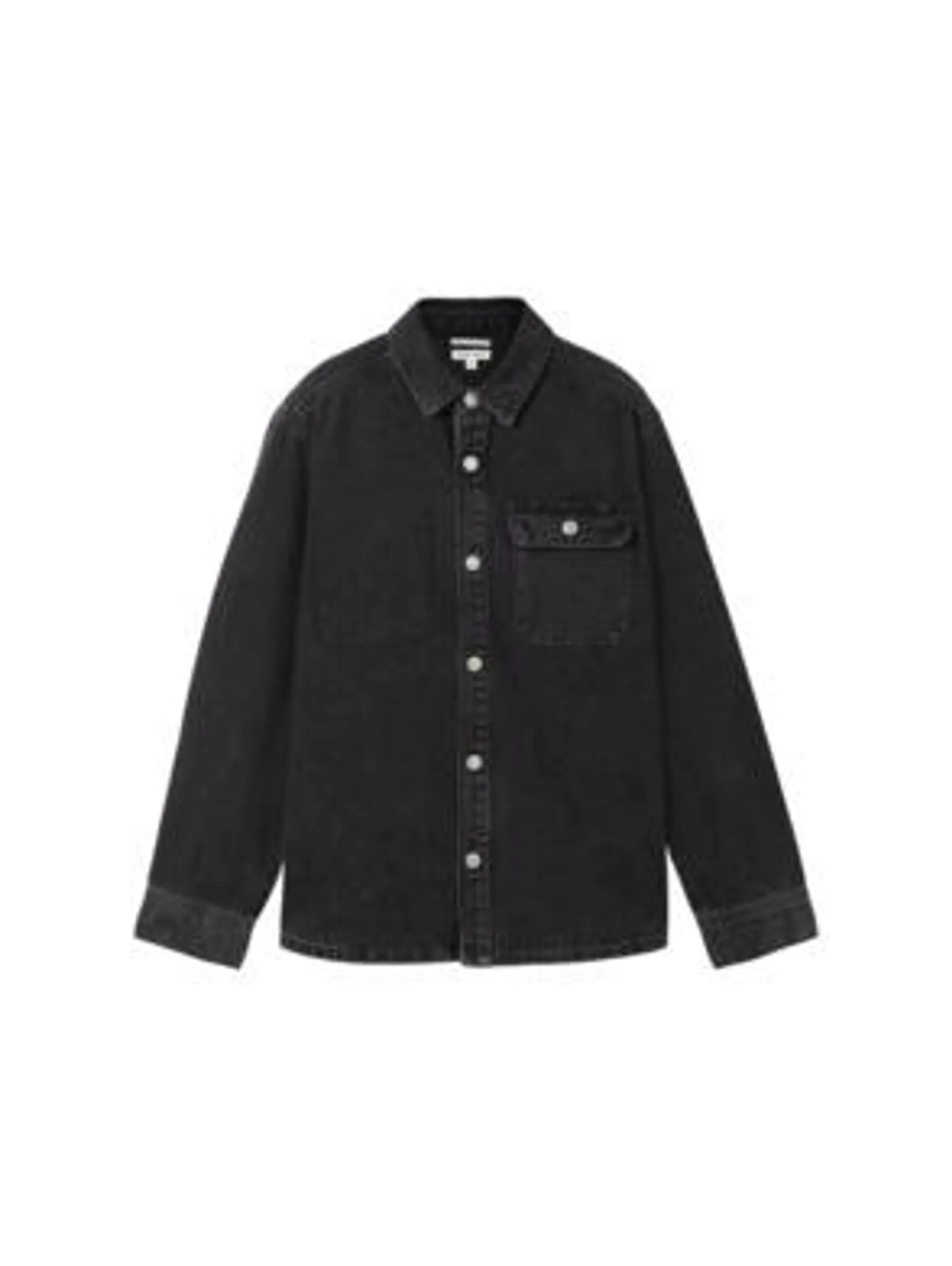 dark grey denim overshirt