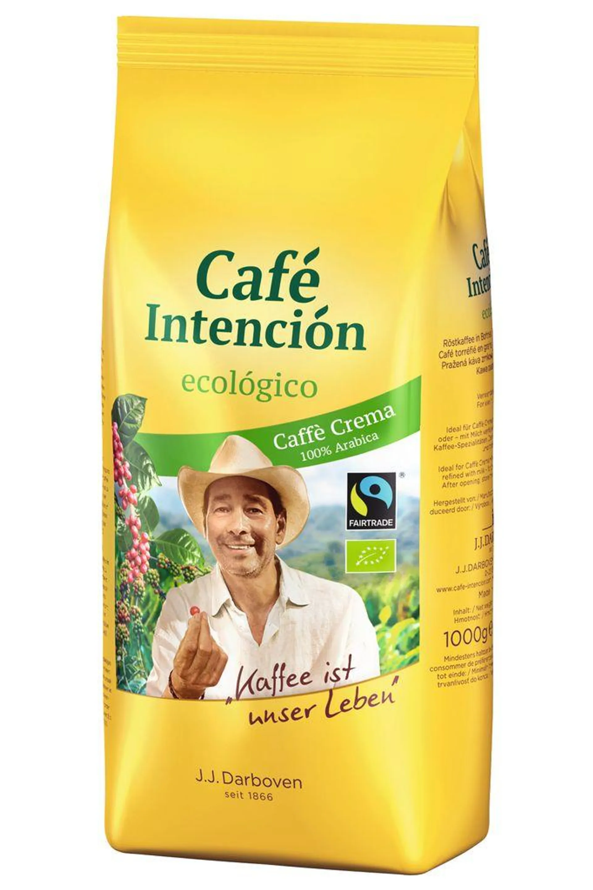 Café Intención ecológico Caffè Crema | Fairtrade | ganze Bohne | 1000g