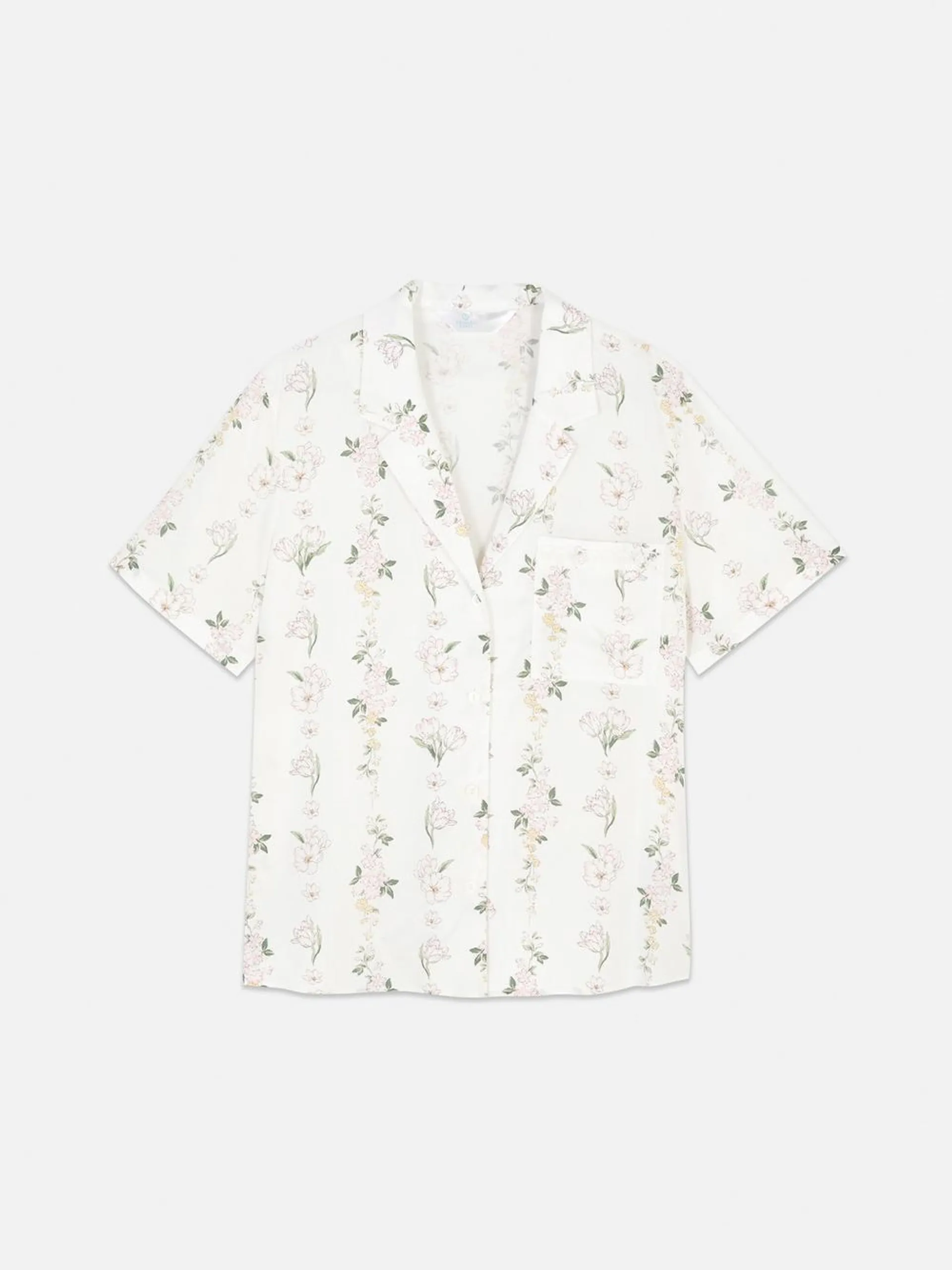 Schlafanzugtop mit Blumenmuster