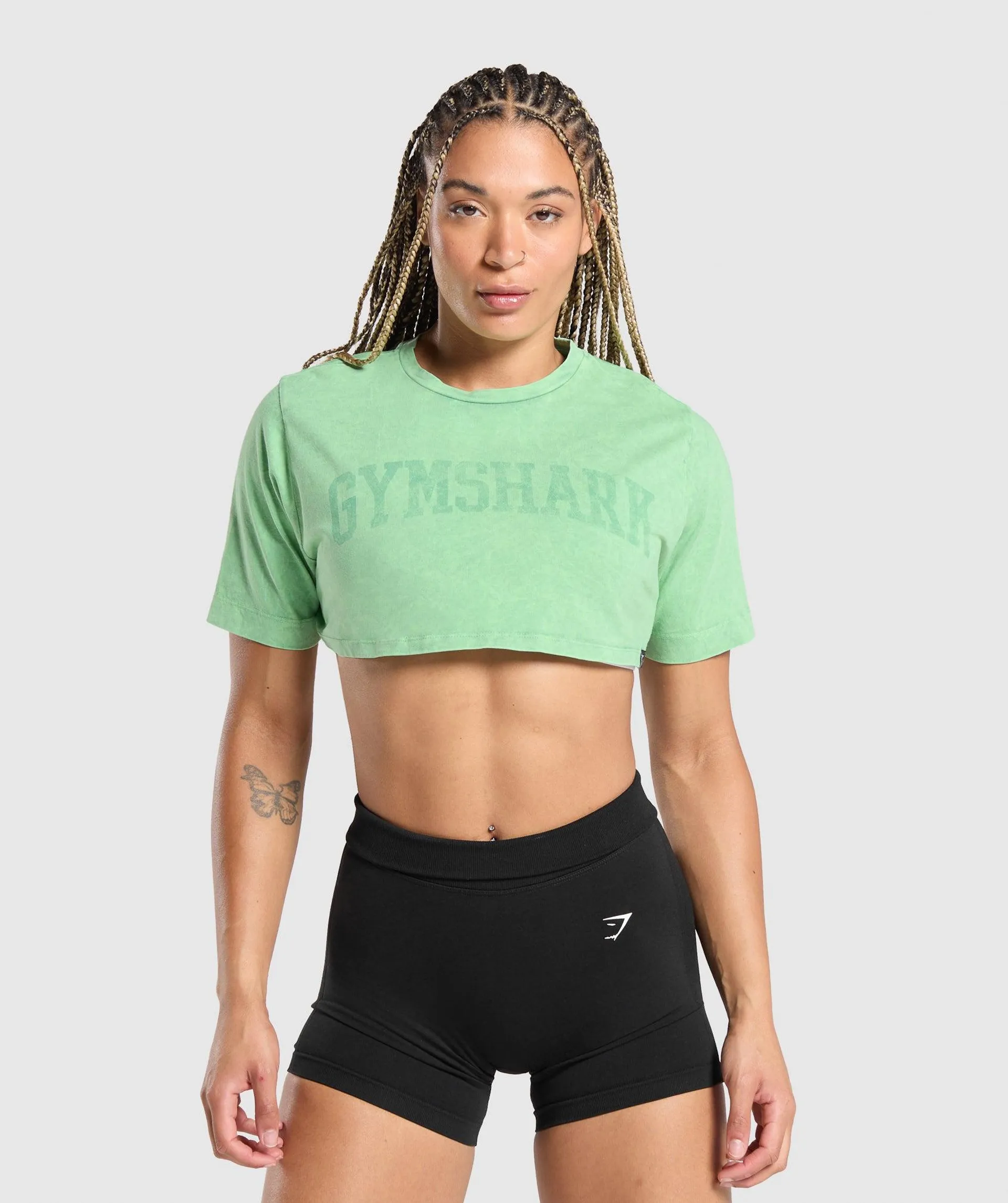 Collegiate Shadow Washed Crop Top