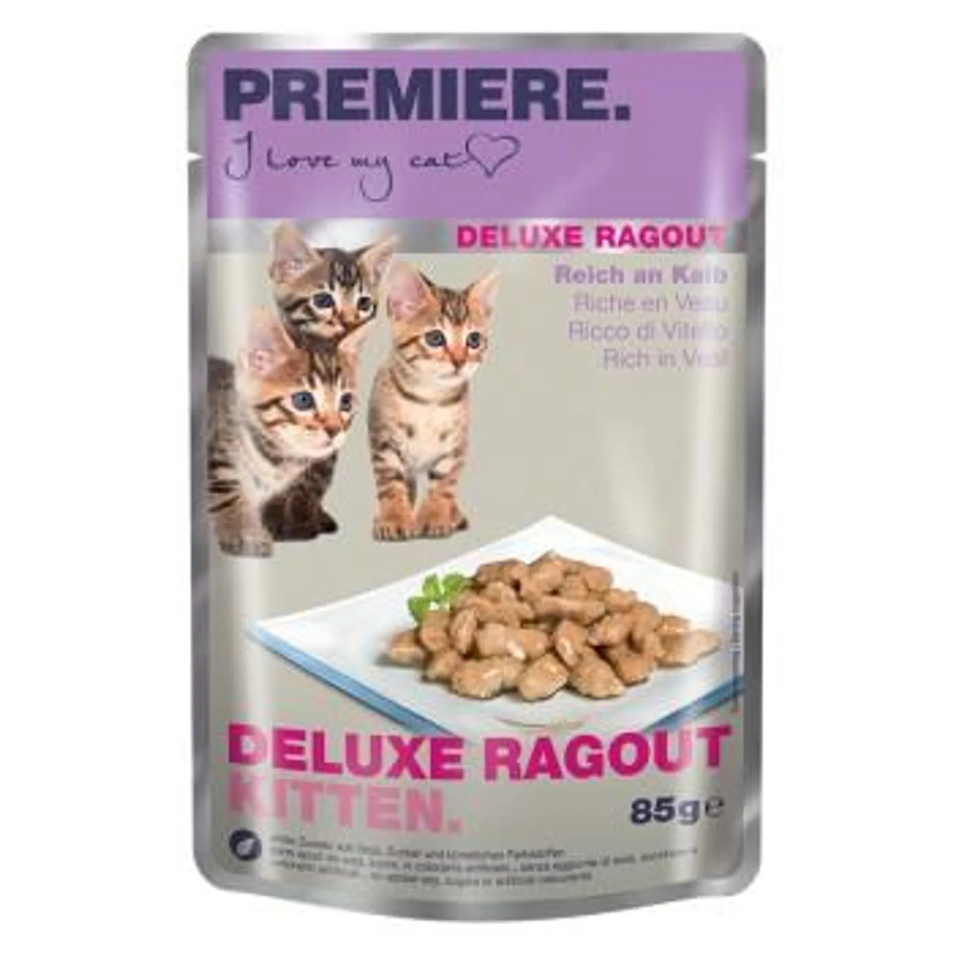 PREMIERE Deluxe Ragout Kitten Reich an Kalb 22x85 g