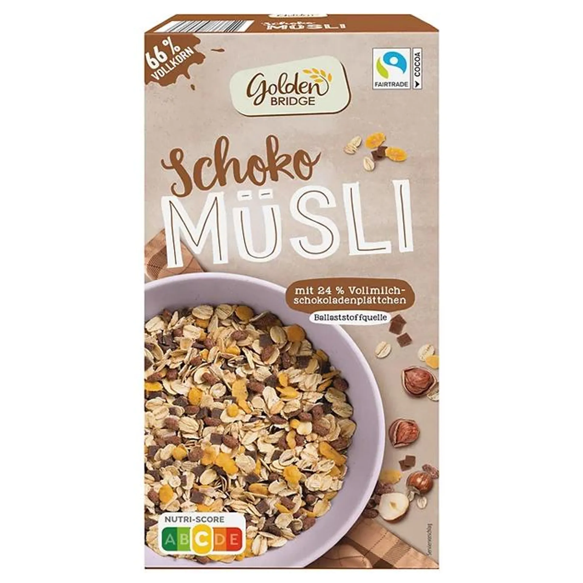GOLDEN BRIDGE Knuspermüsli 600 g, Schoko