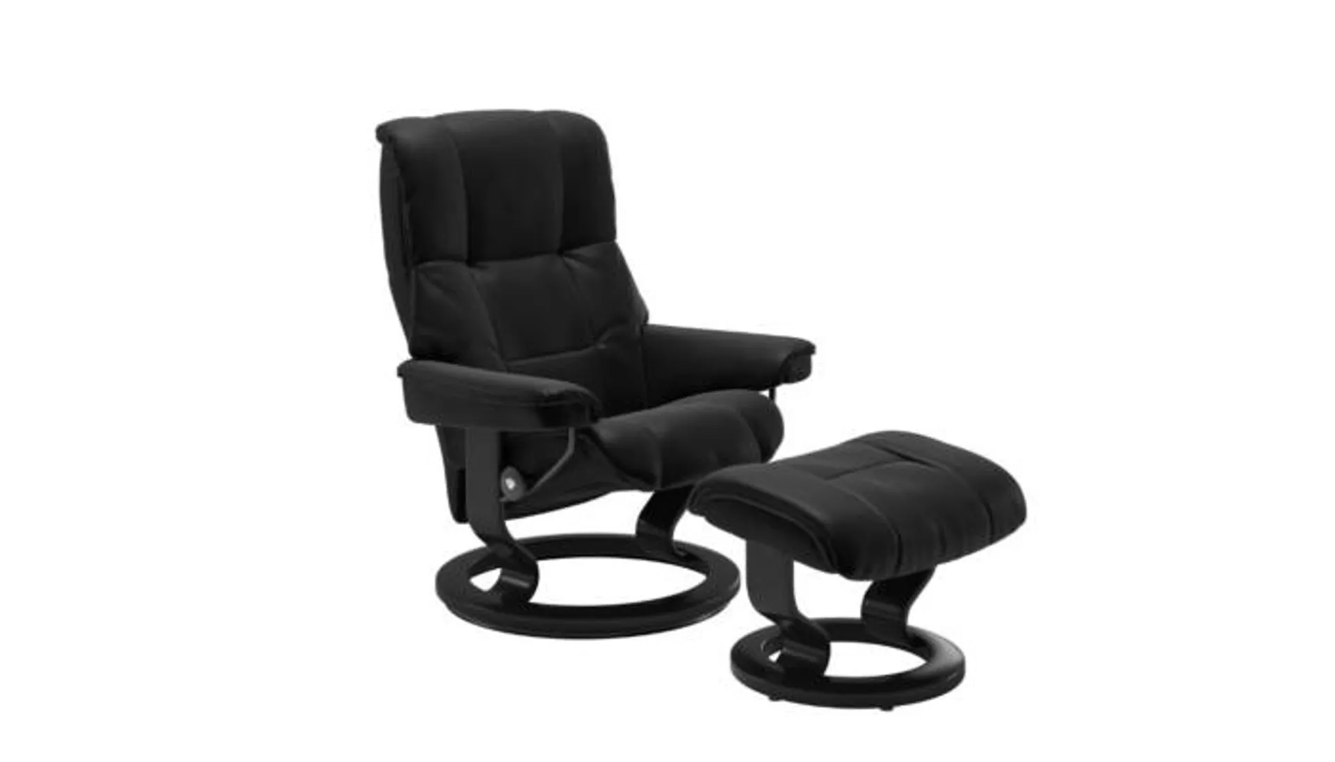 Stressless Mayfair M Sessel & Hocker Leder Batick Black, Classic-Gestell