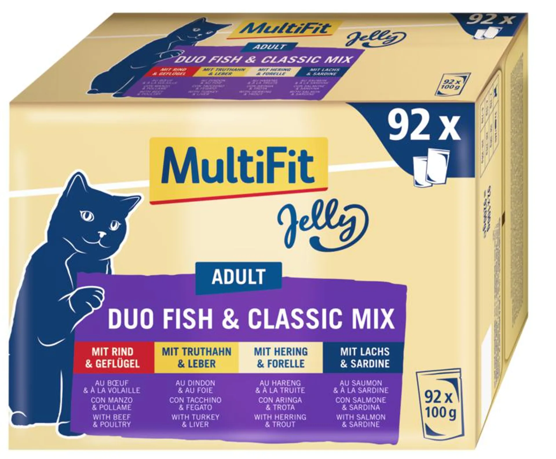 MultiFit Adult Jelly Duo Fish & Classic Mix Multipack XXL 92x100g