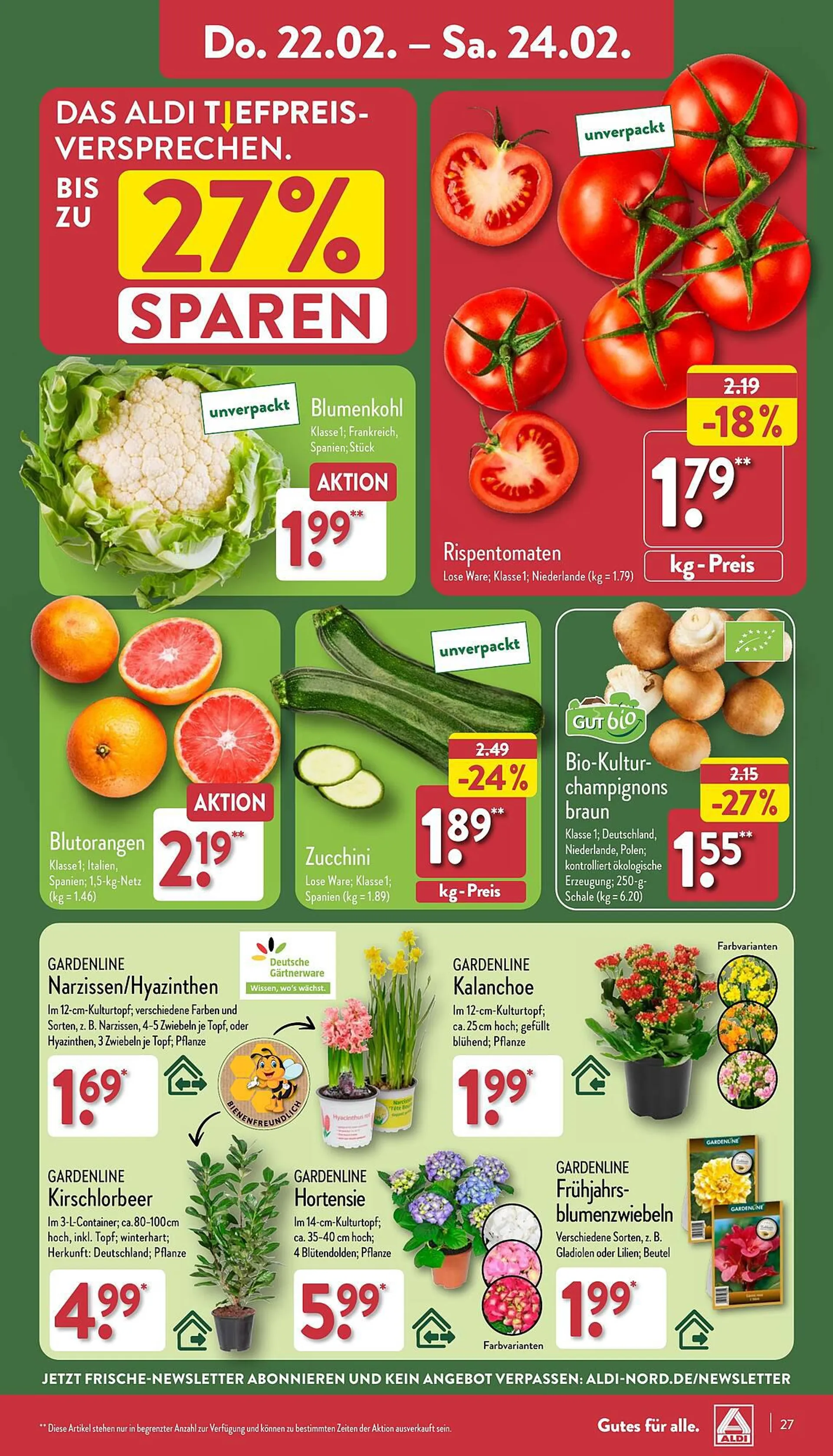 Aldi Nord Prospekt von 19. Februar bis 24. Februar 2024 - Prospekt seite 27