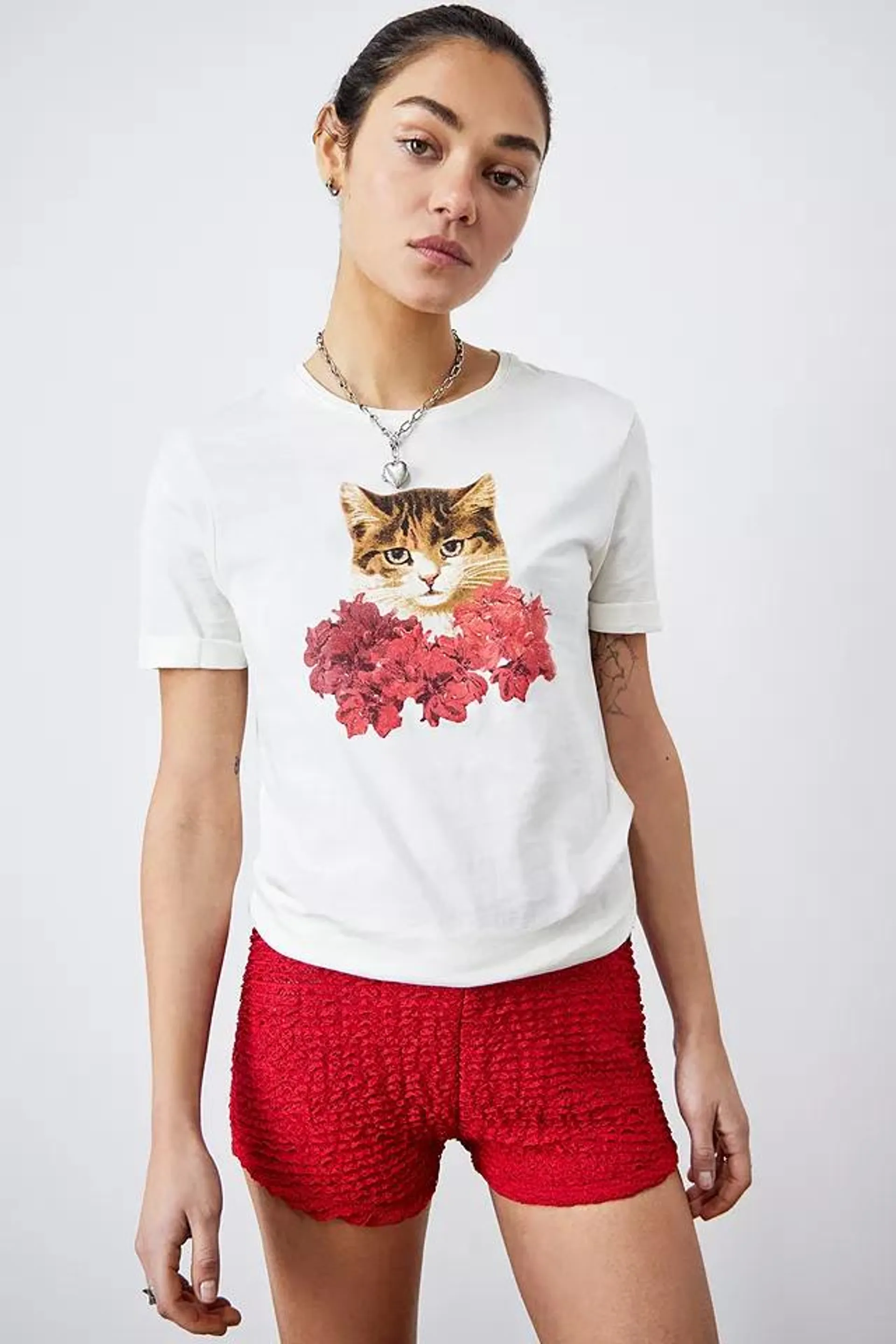 Urban Renewal Remade From Vintage – T-Shirt mit Katzenprint