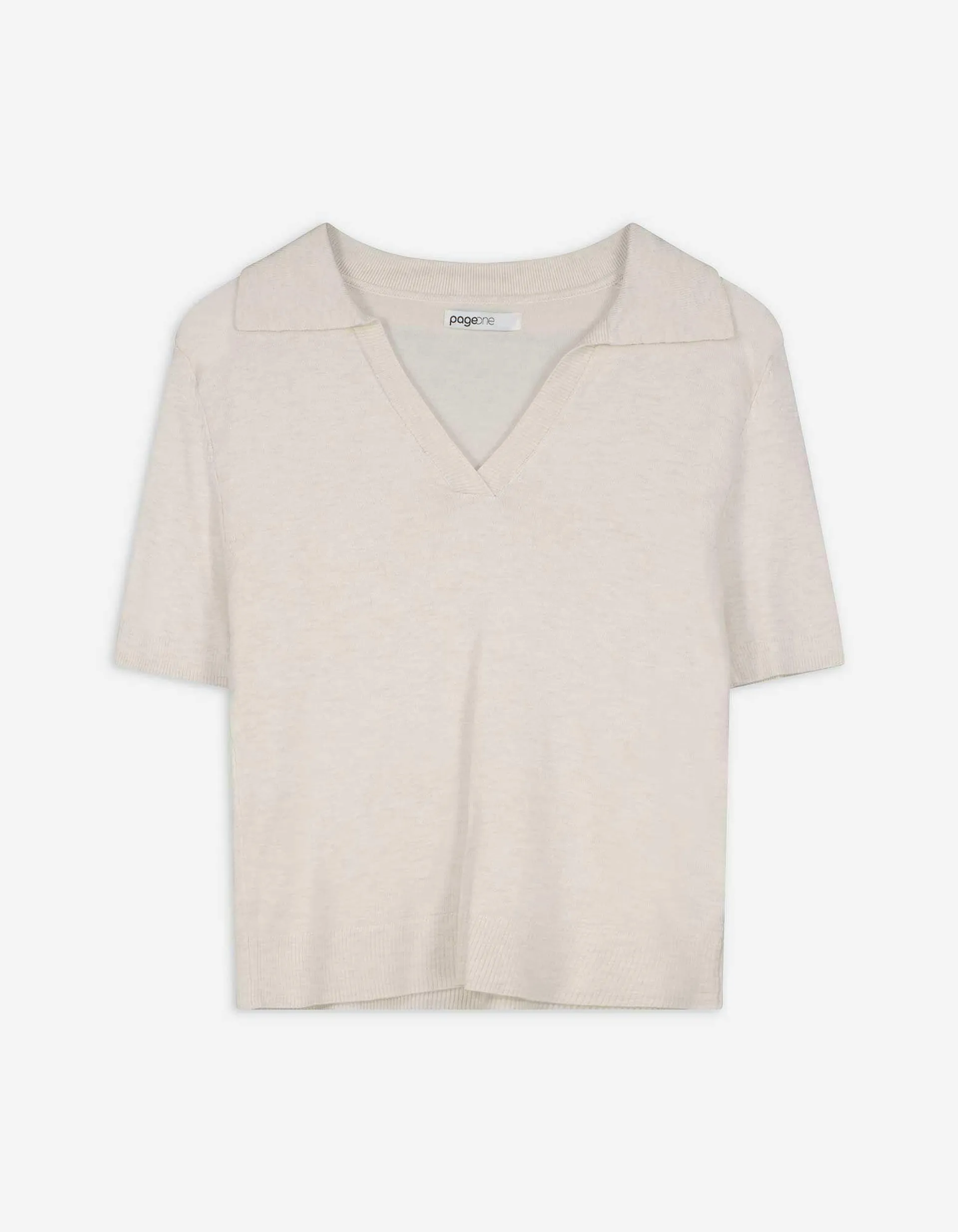 Strickshirt - Viskose-Mix - beige