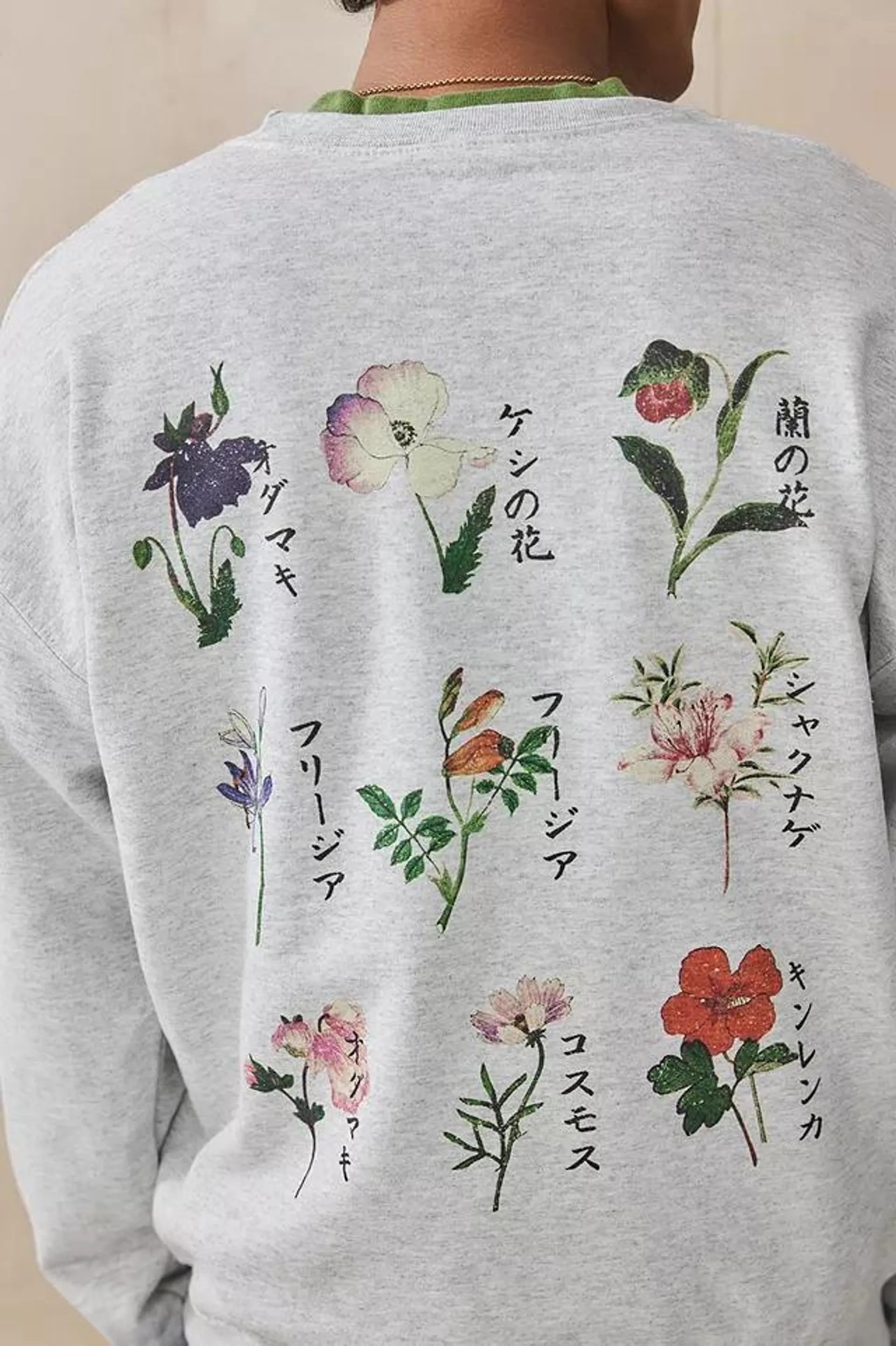 UO Grauer Blumen-Sweatshirt