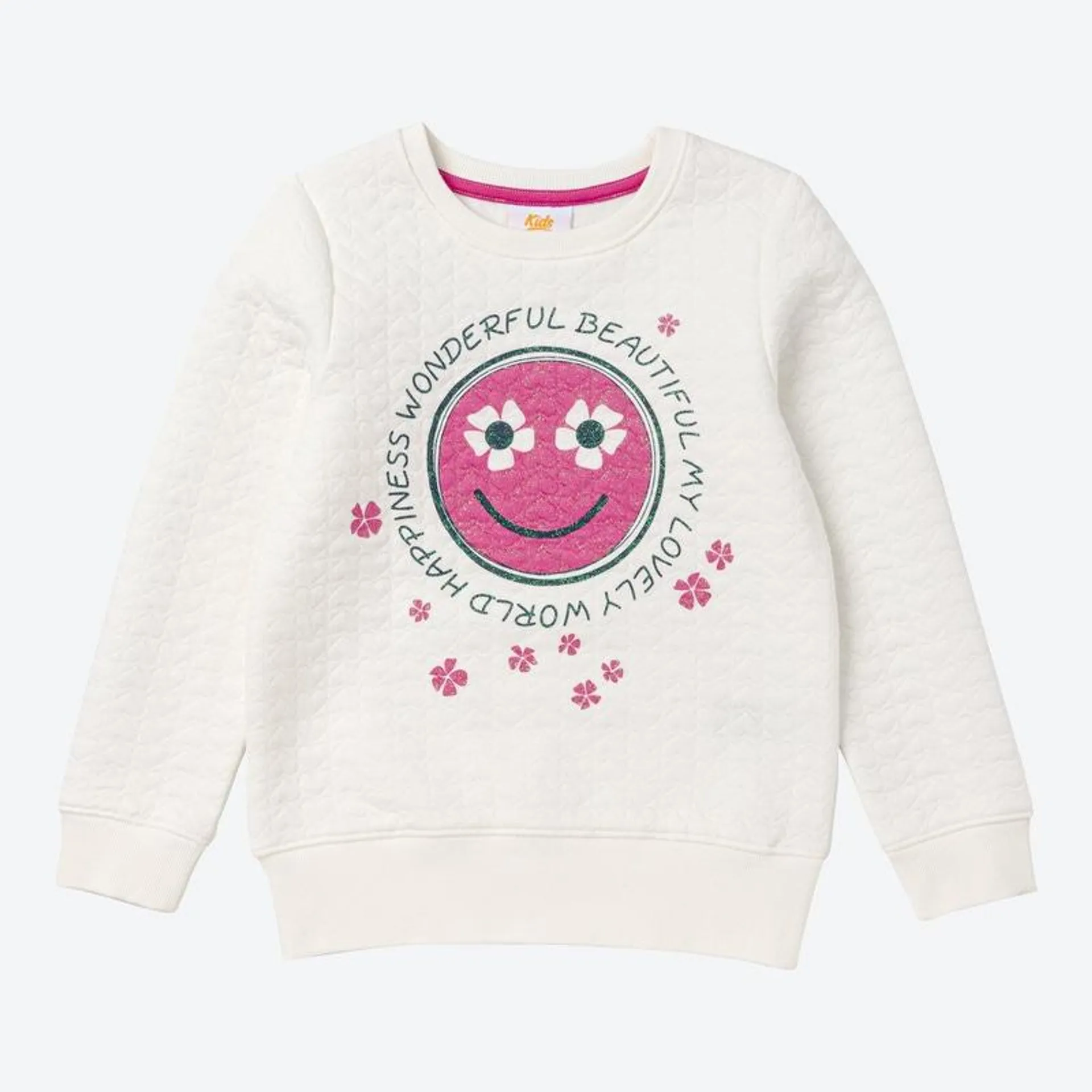 Kinder-Mädchen-Doubleface-Sweatshirt mit Glitzerprint