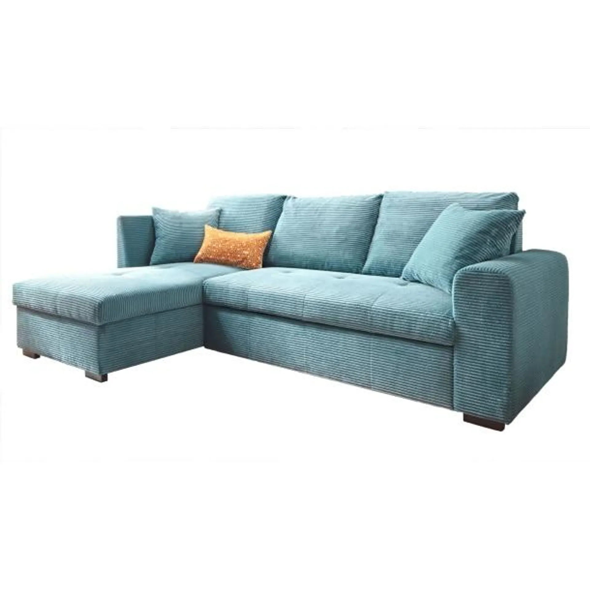 Ecksofa Lukas 239x90x158 cm Cord Bezug lagoon