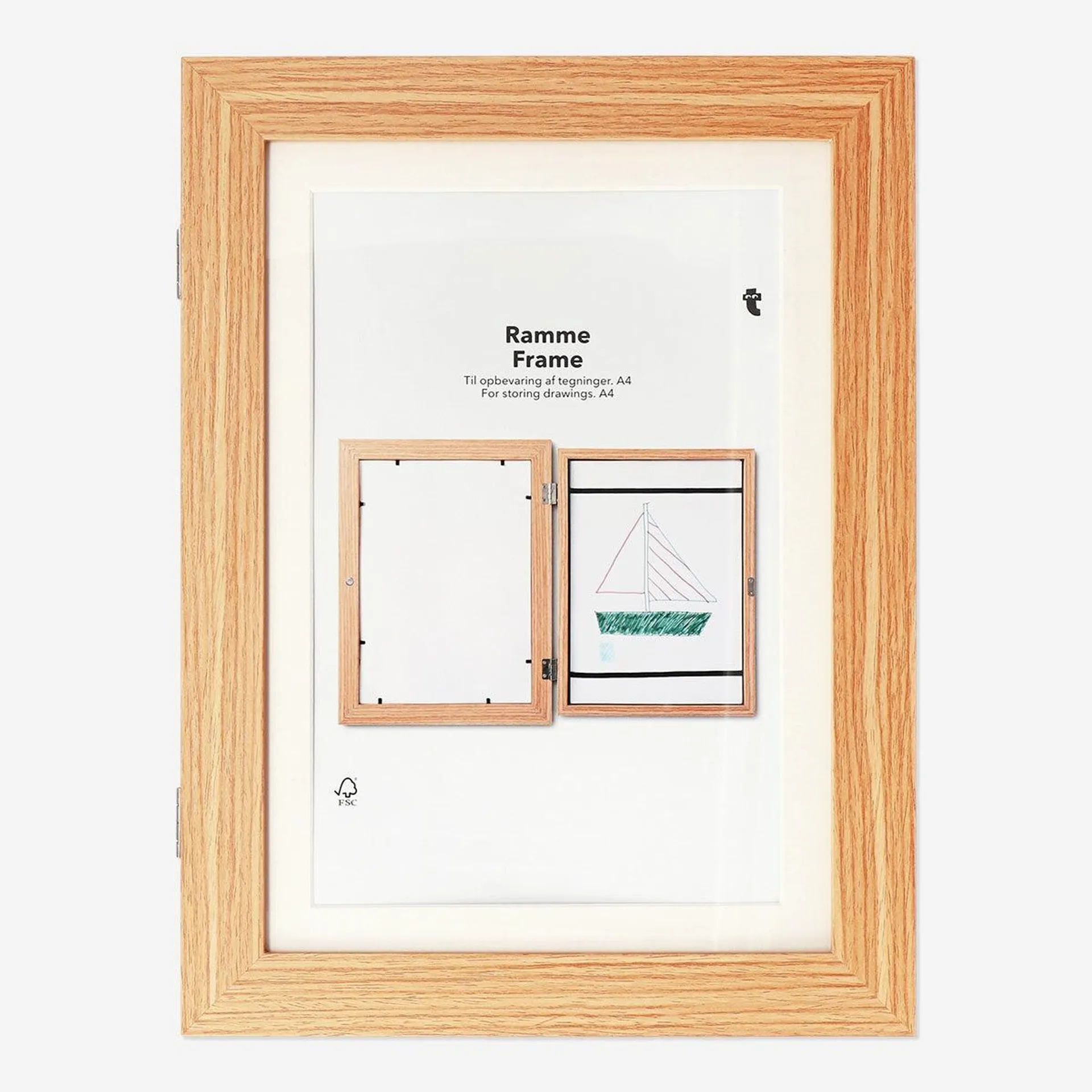 Wooden frame for drawings