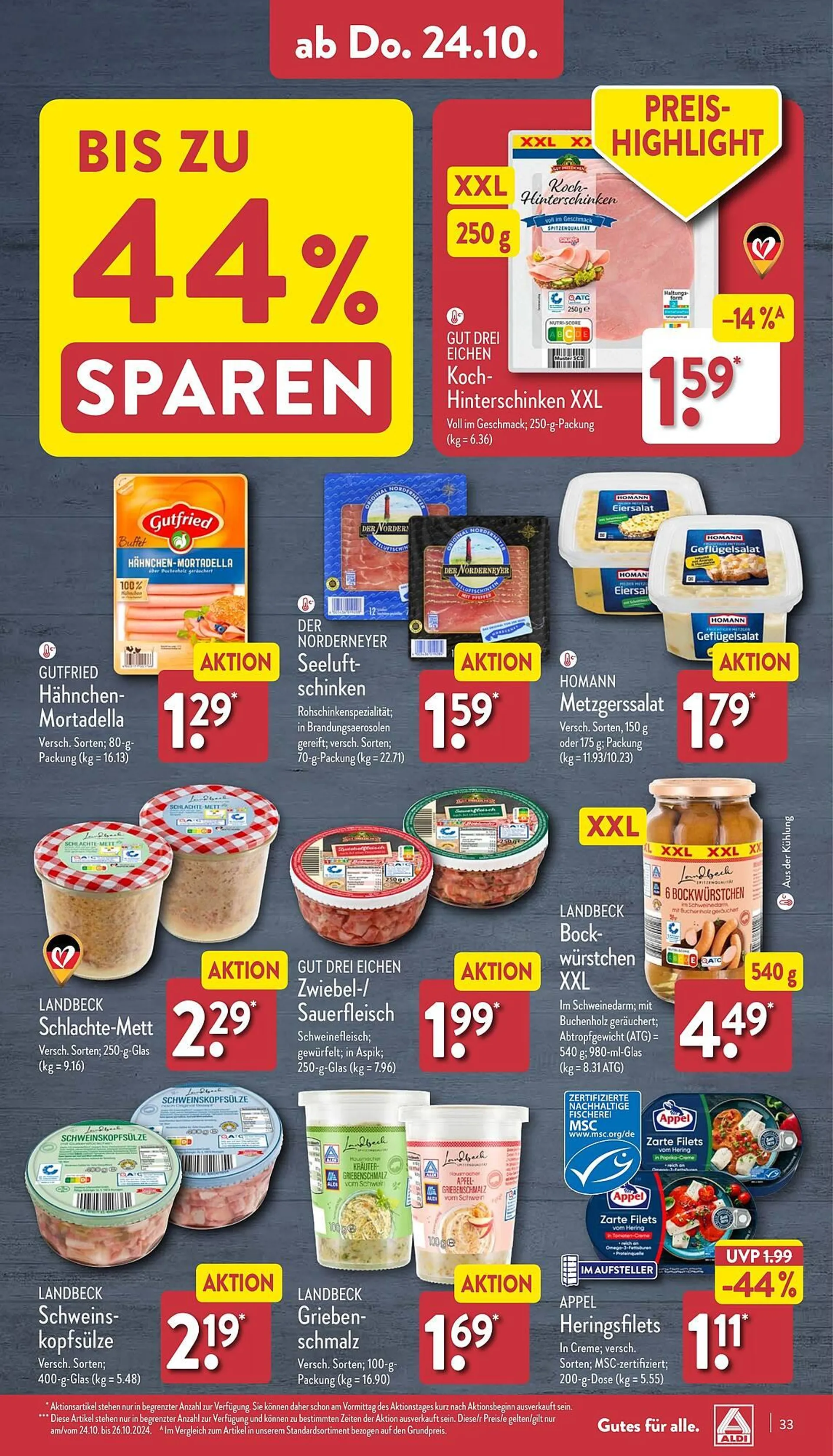 Aldi Nord Prospekt von 21. Oktober bis 26. Oktober 2024 - Prospekt seite 33