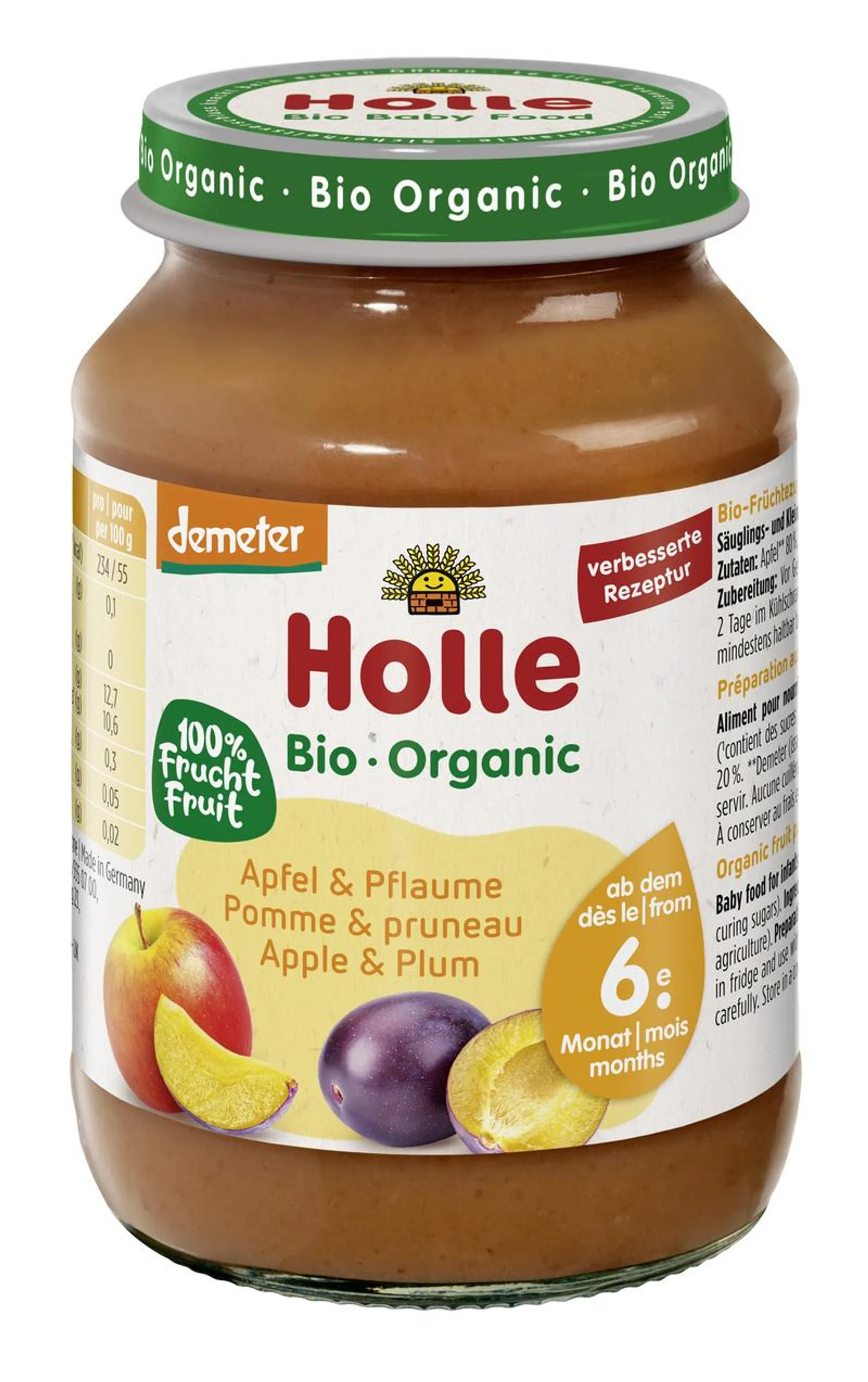 Holle Apfel & Pflaume 190g