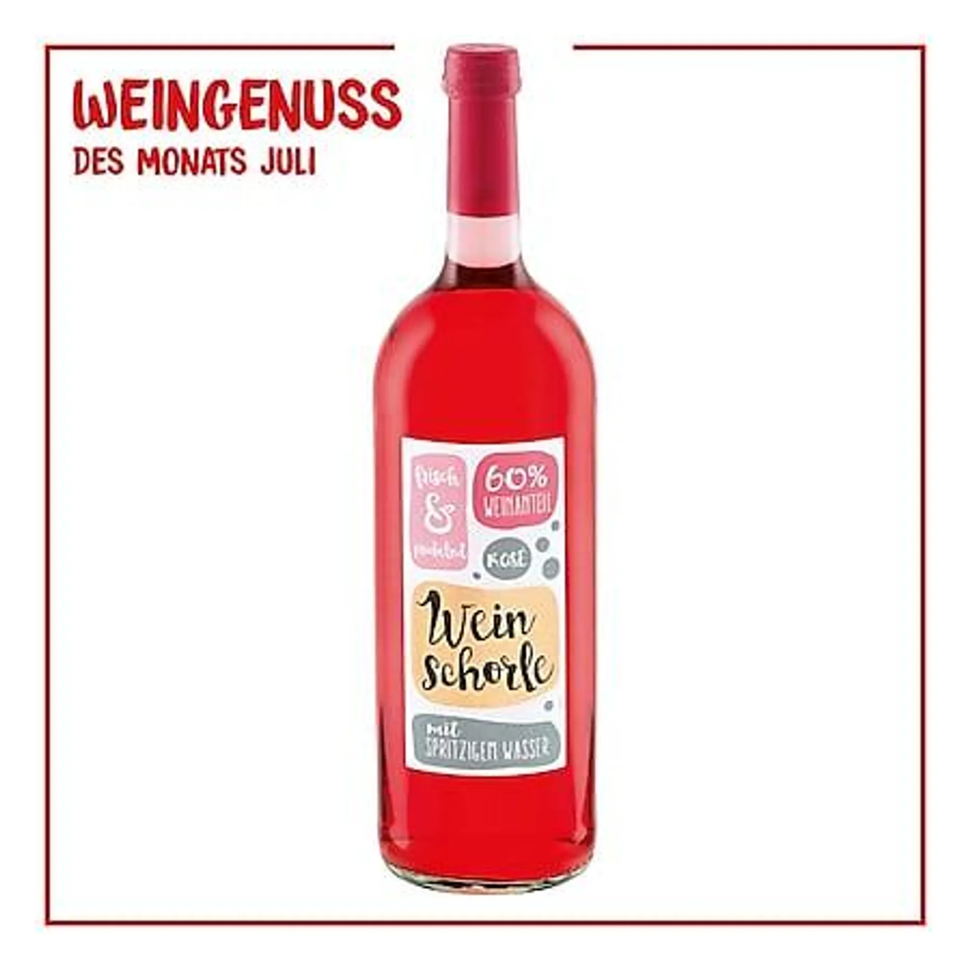 Weinschorle rosé 6,5 % vol 1 Liter