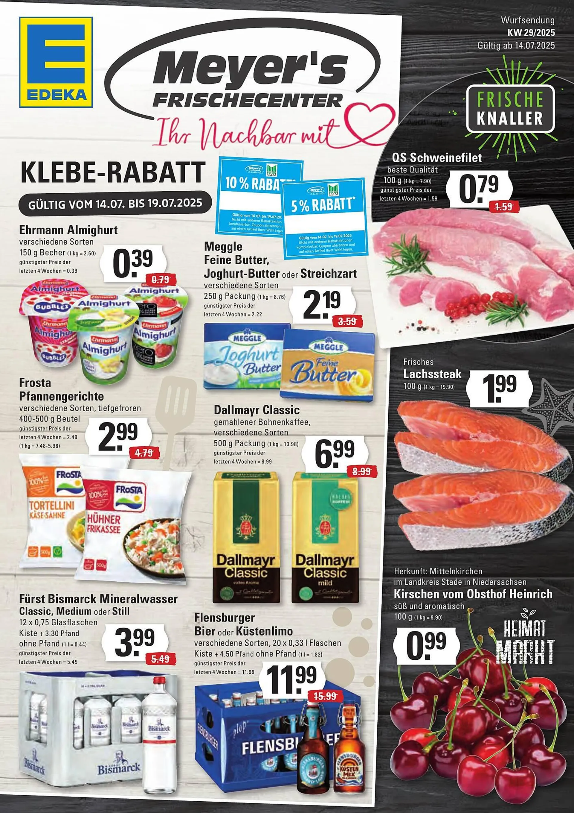 Meyer's Frischemarkt Prospekt von 14. Juli bis 19. Juli 2025 - Prospekt seite 1