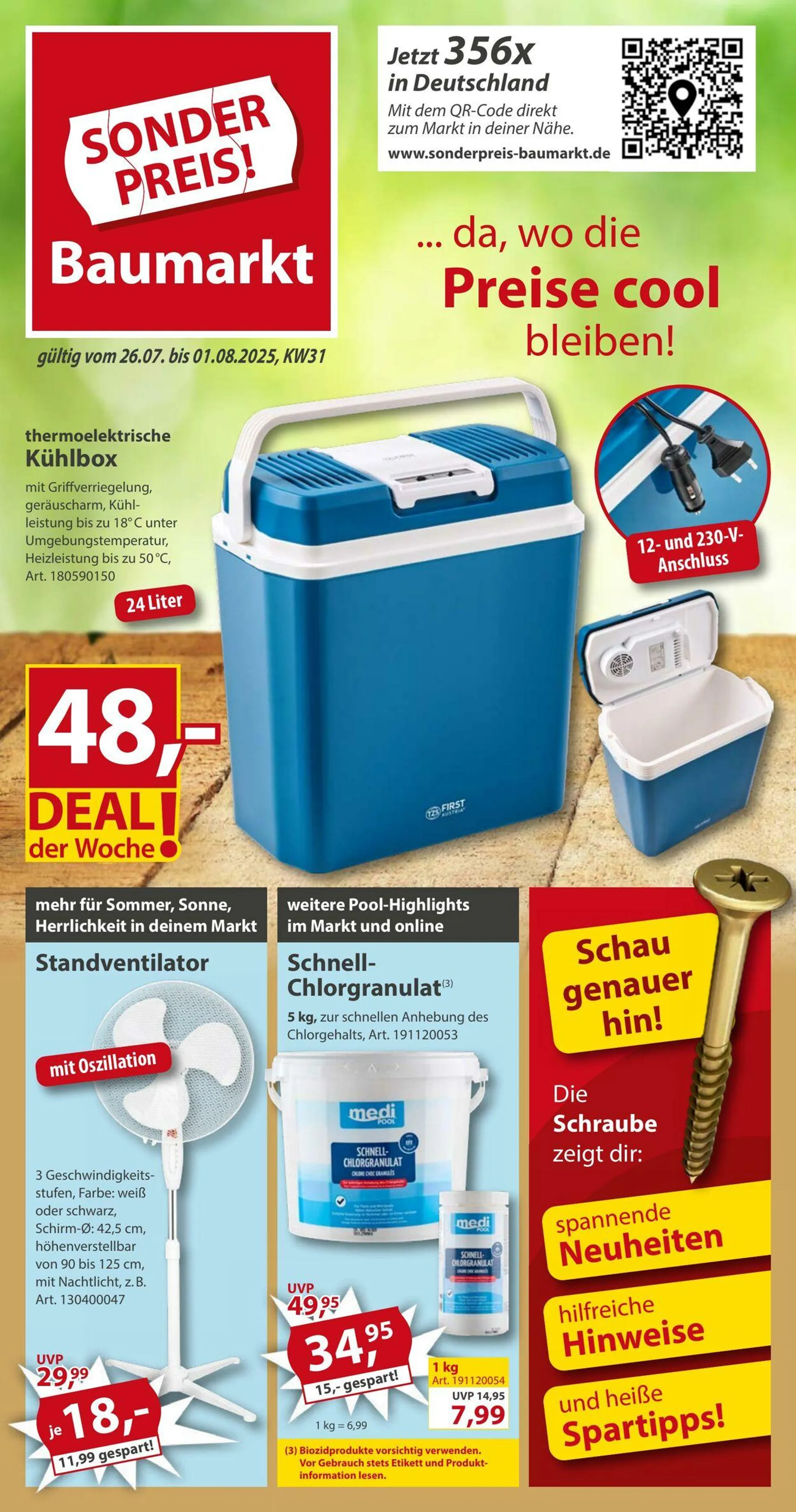 Sonderpreis Baumarkt Aktueller Prospekt von 19. Juli bis 2. August 2025 - Prospekt seite 1