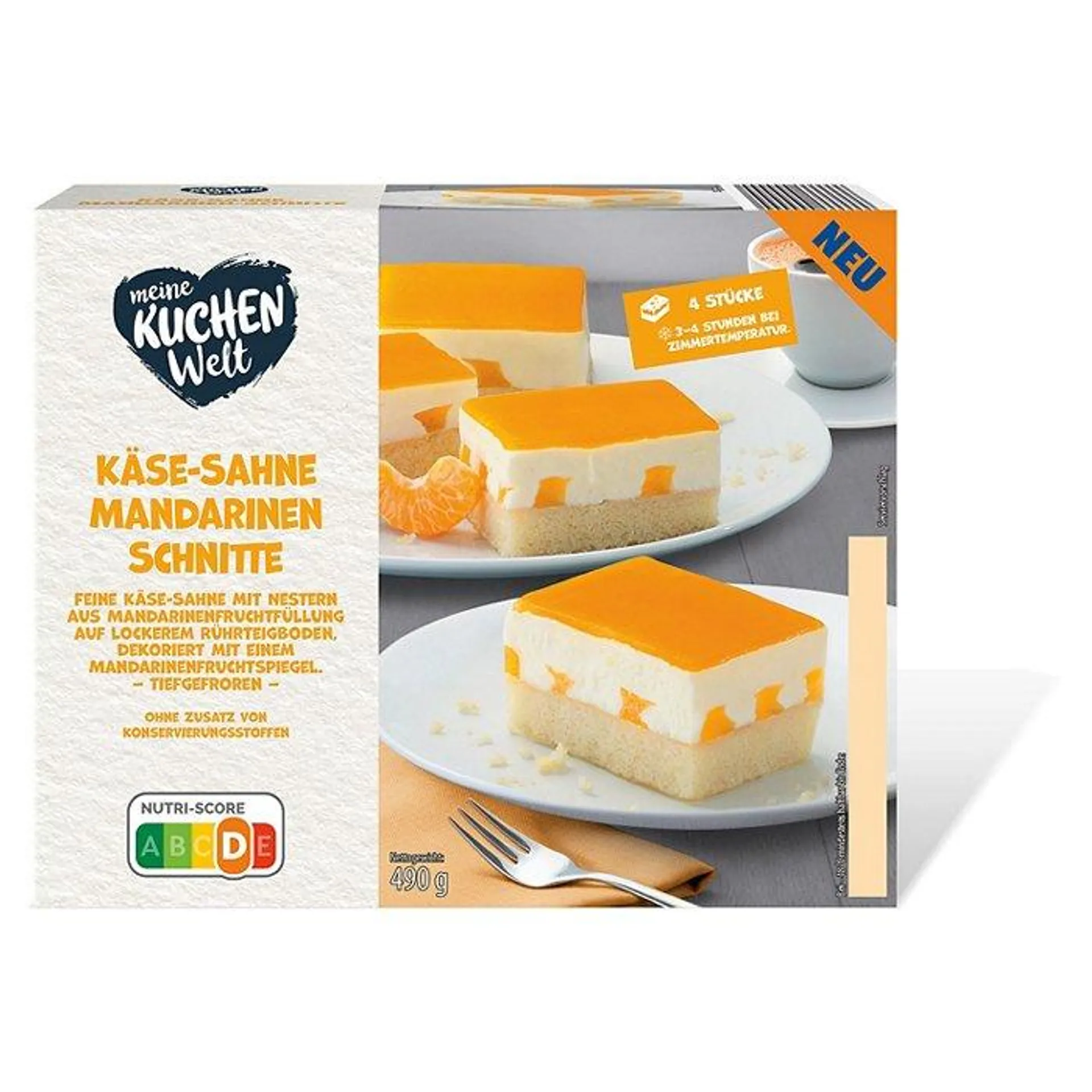 MEINE KUCHENWELT Sahneschnitten 490 g, Käse-Mandarine