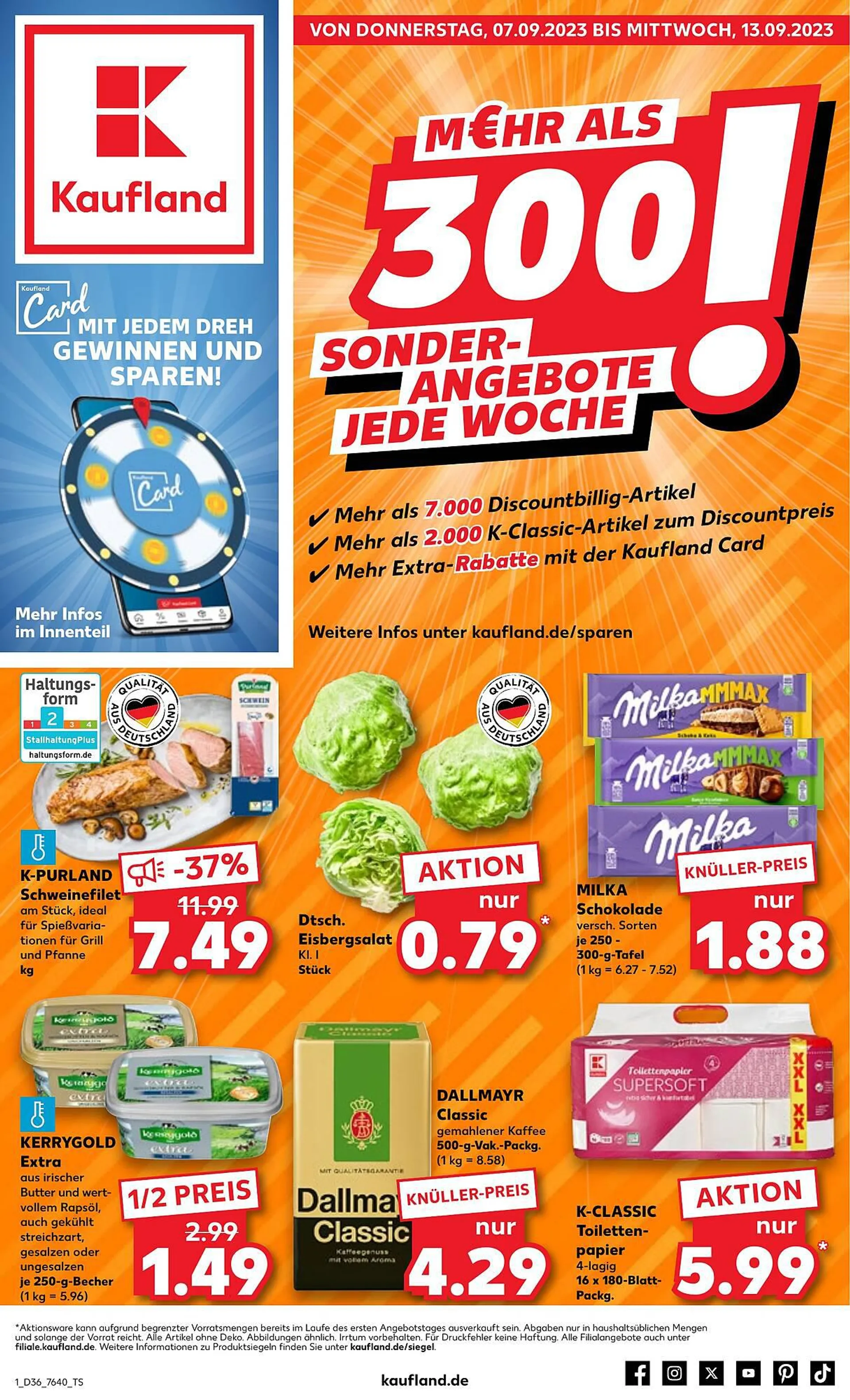 Kaufland Prospekt von 7. September bis 7. September 2023 - Prospekt seite 1