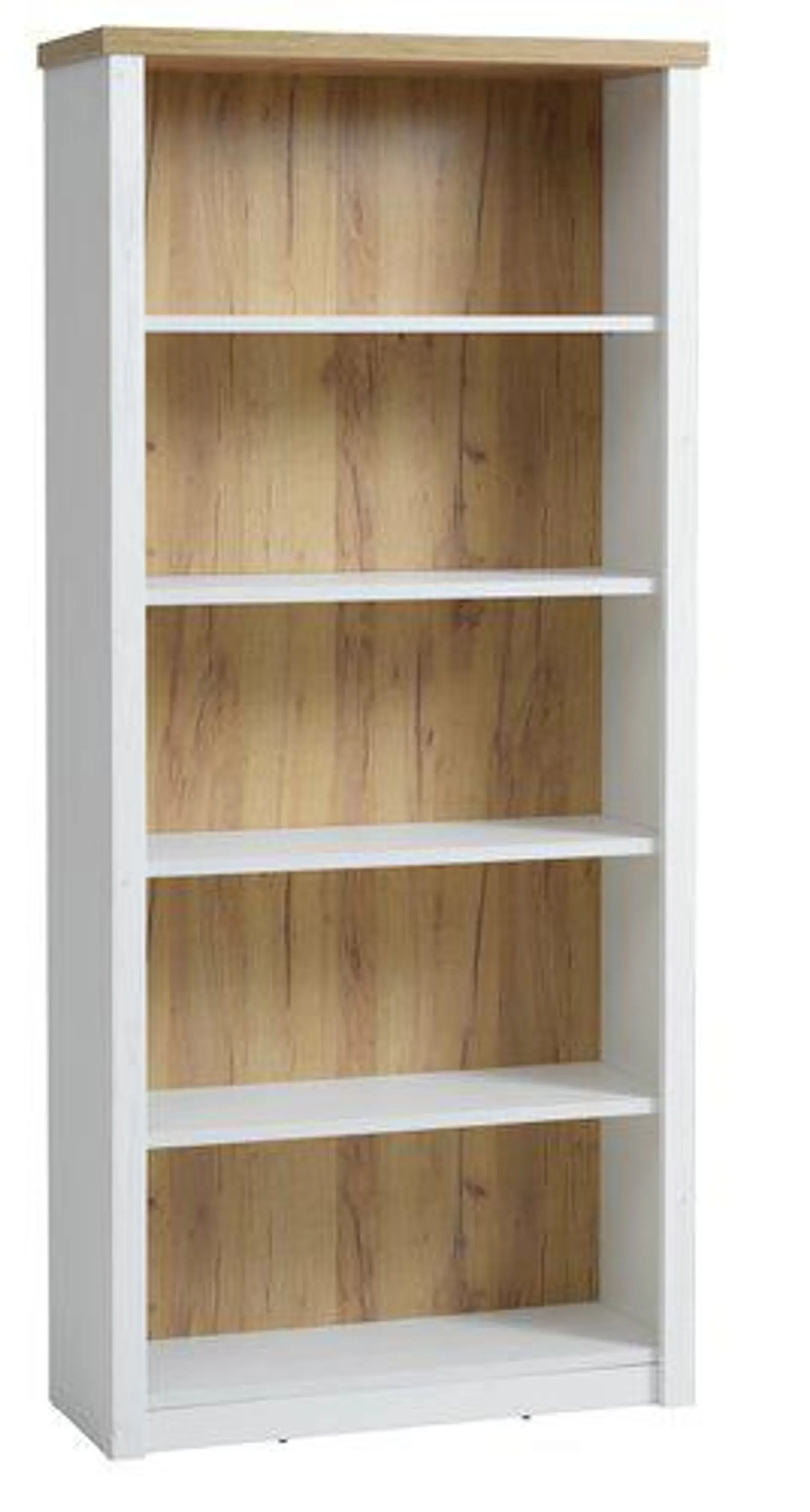 Libreria MARKSKEL 5 ripiani bianco/rovere