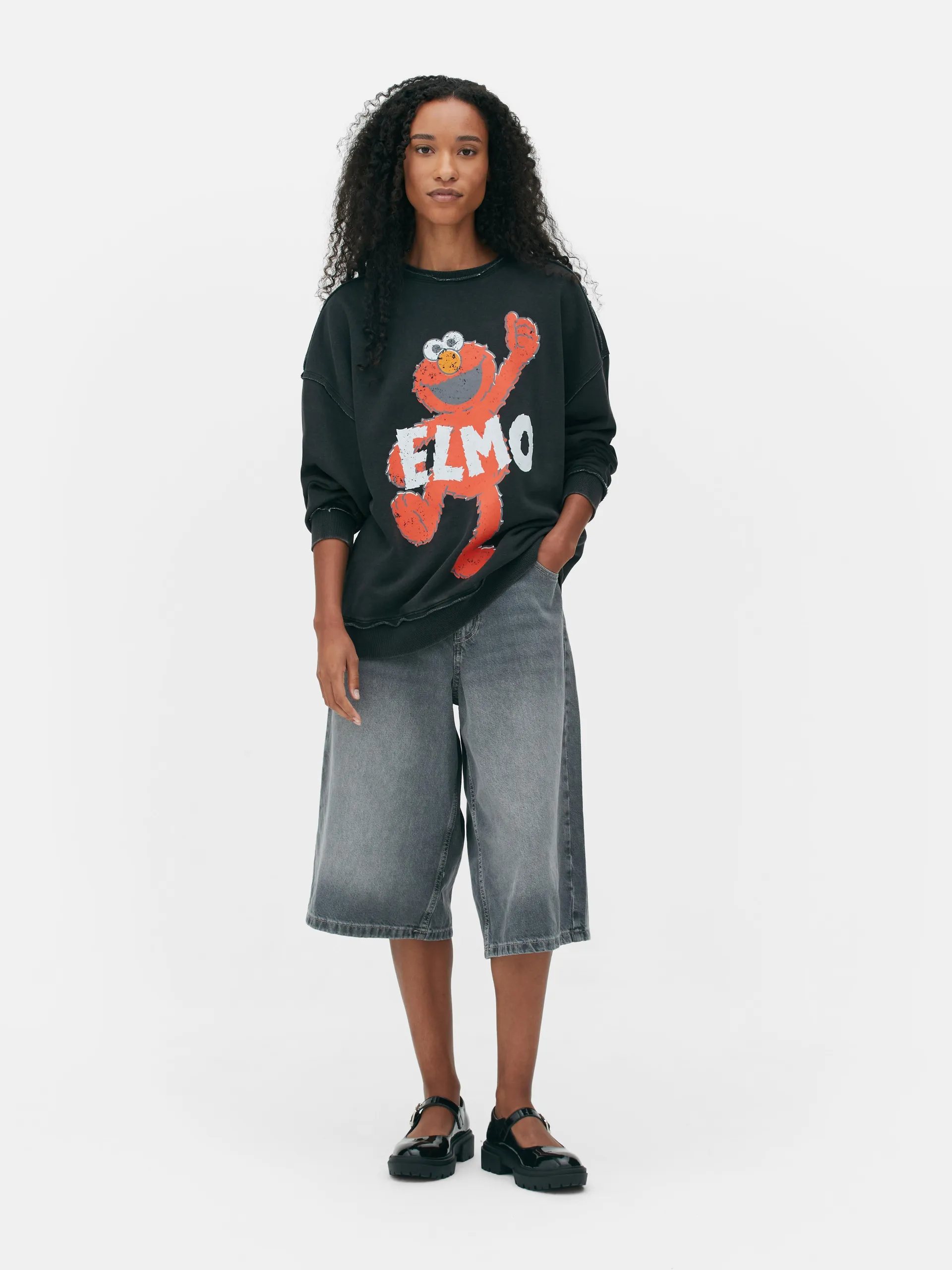 Sesame Street Oversized Graphic Sweatshirt