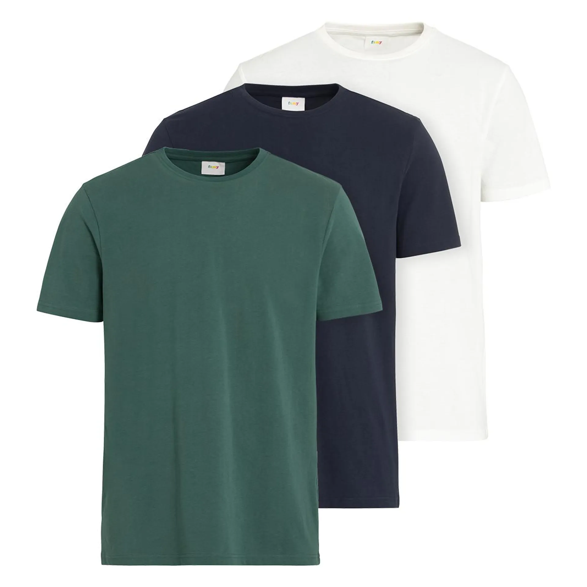 3 Herren T-Shirts unifarben