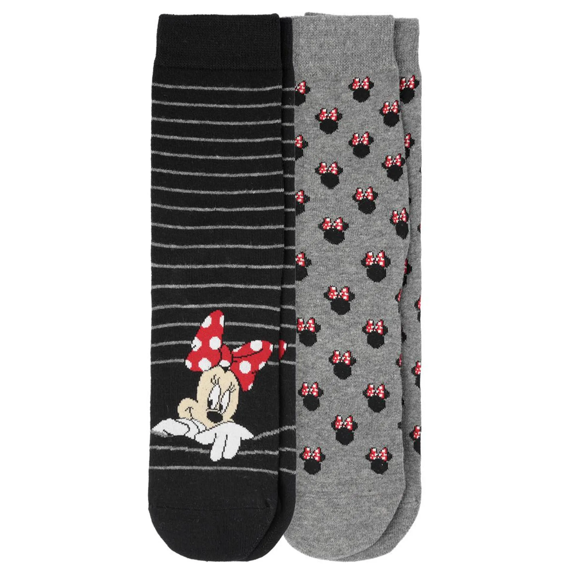 2 Paar Minnie Maus Socken im Muster-Mix