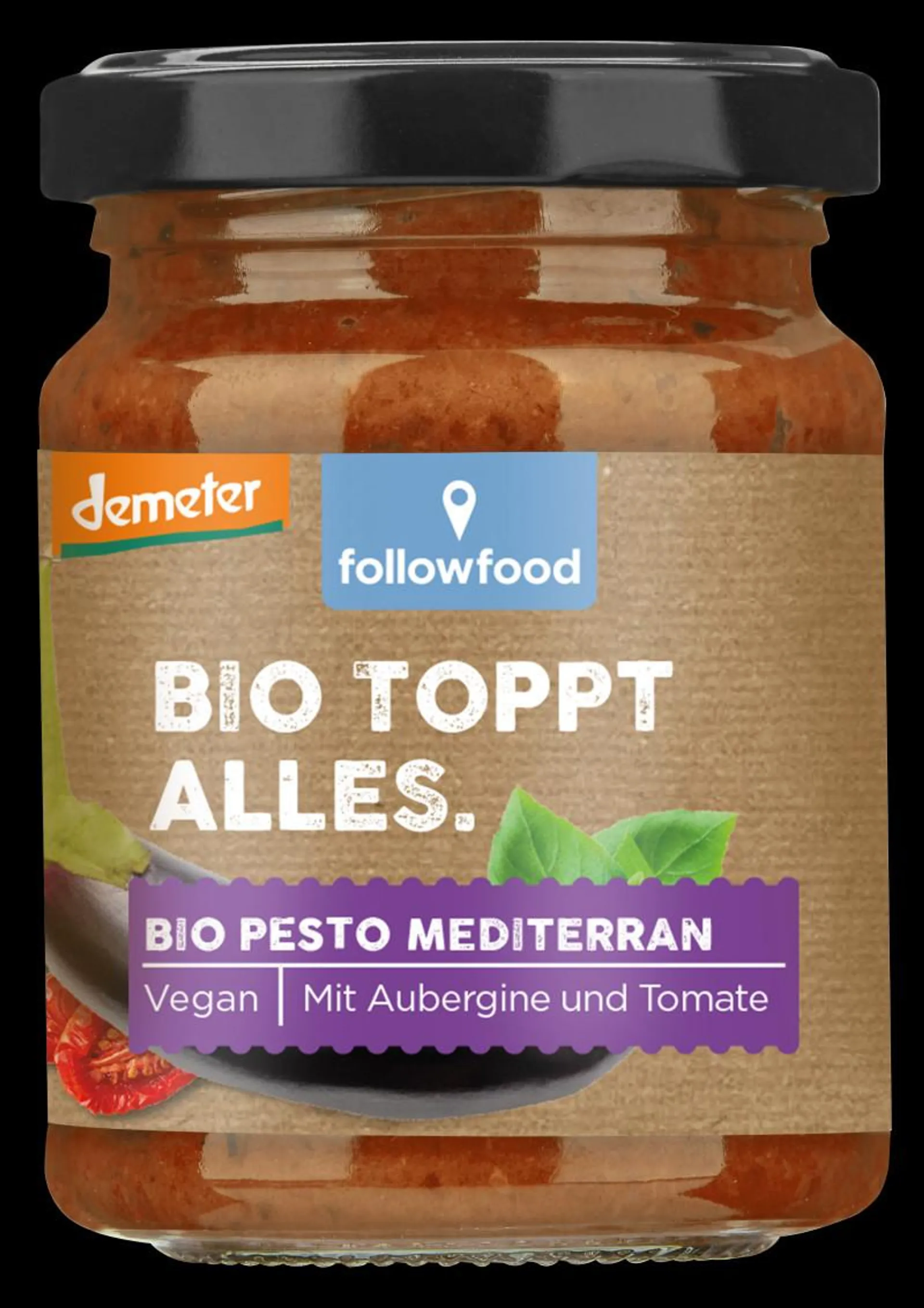 Follow Food Pesto mit Aubergine und sonnengetrockneten Tomaten 130 ml