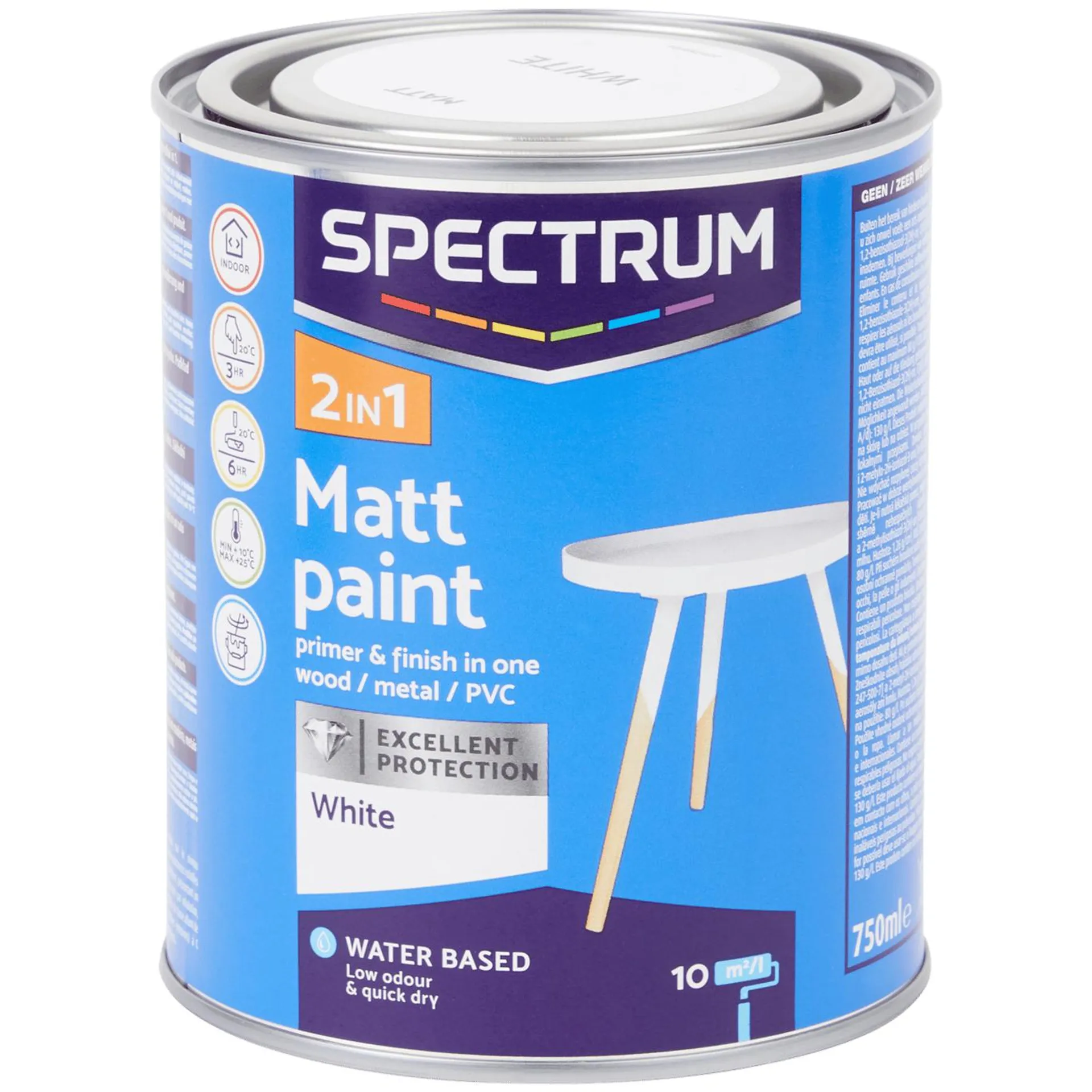 Spectrum 2-in-1 Matter Acryllack Weiß