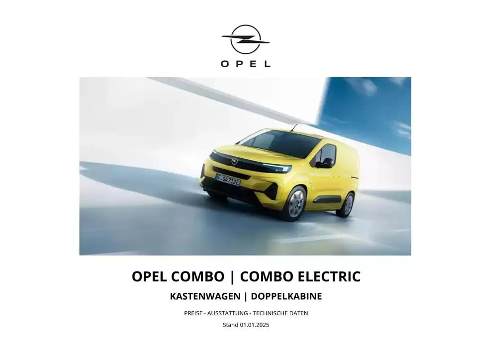 Opel Neuer Combo Cargo von 3. Januar bis 3. Januar 2026 - Prospekt seite 1