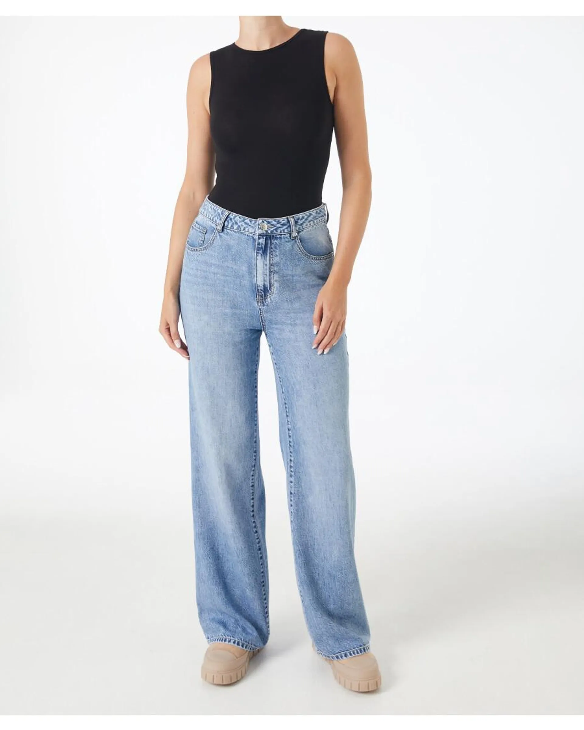 Jeans mit weitem Bein Janina, High-Waist