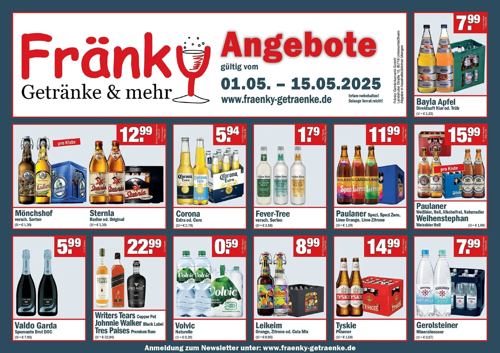 Fränky Getränke Prospekt von 2. Mai bis 15. Mai 2025 - Prospekt seite 1