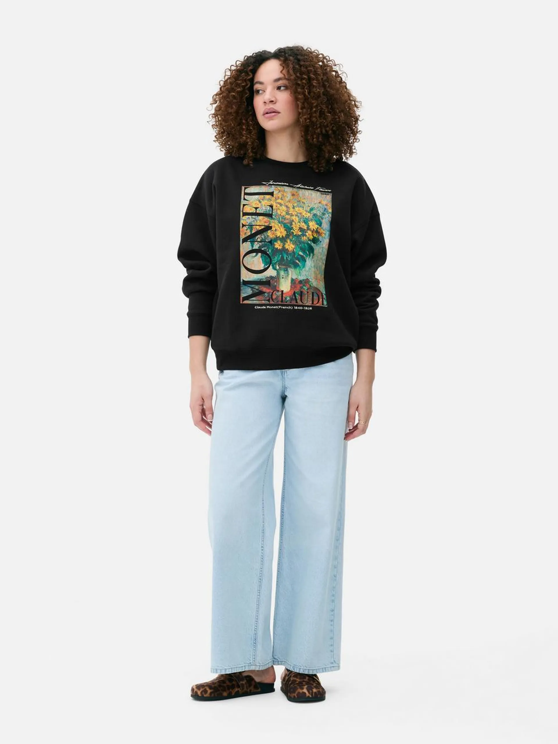 „Claude Monet Topinambour-Blumen“ Sweatshirt mit Grafik